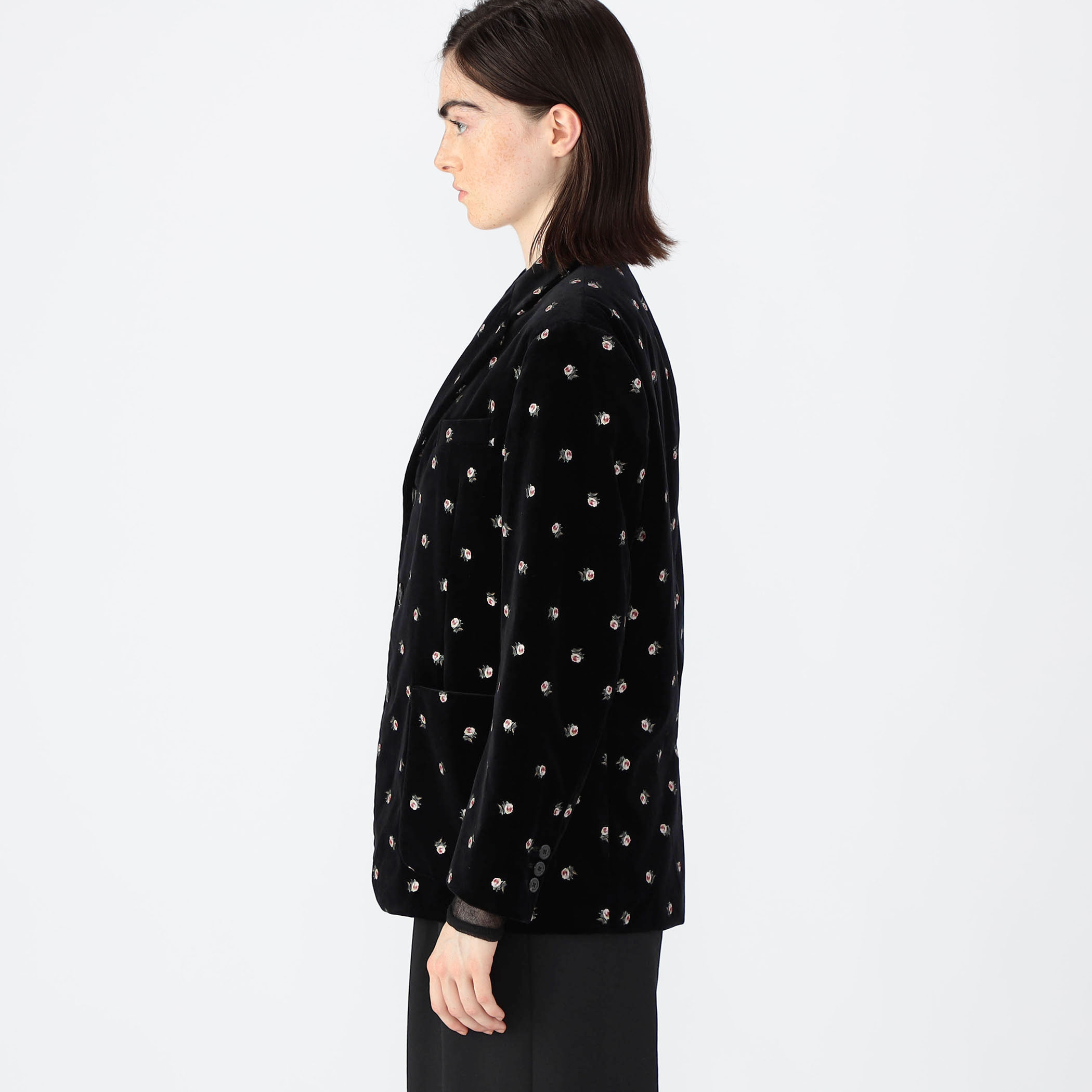 追加予約】CABaN ベロアローズプリント テーラードジャケット