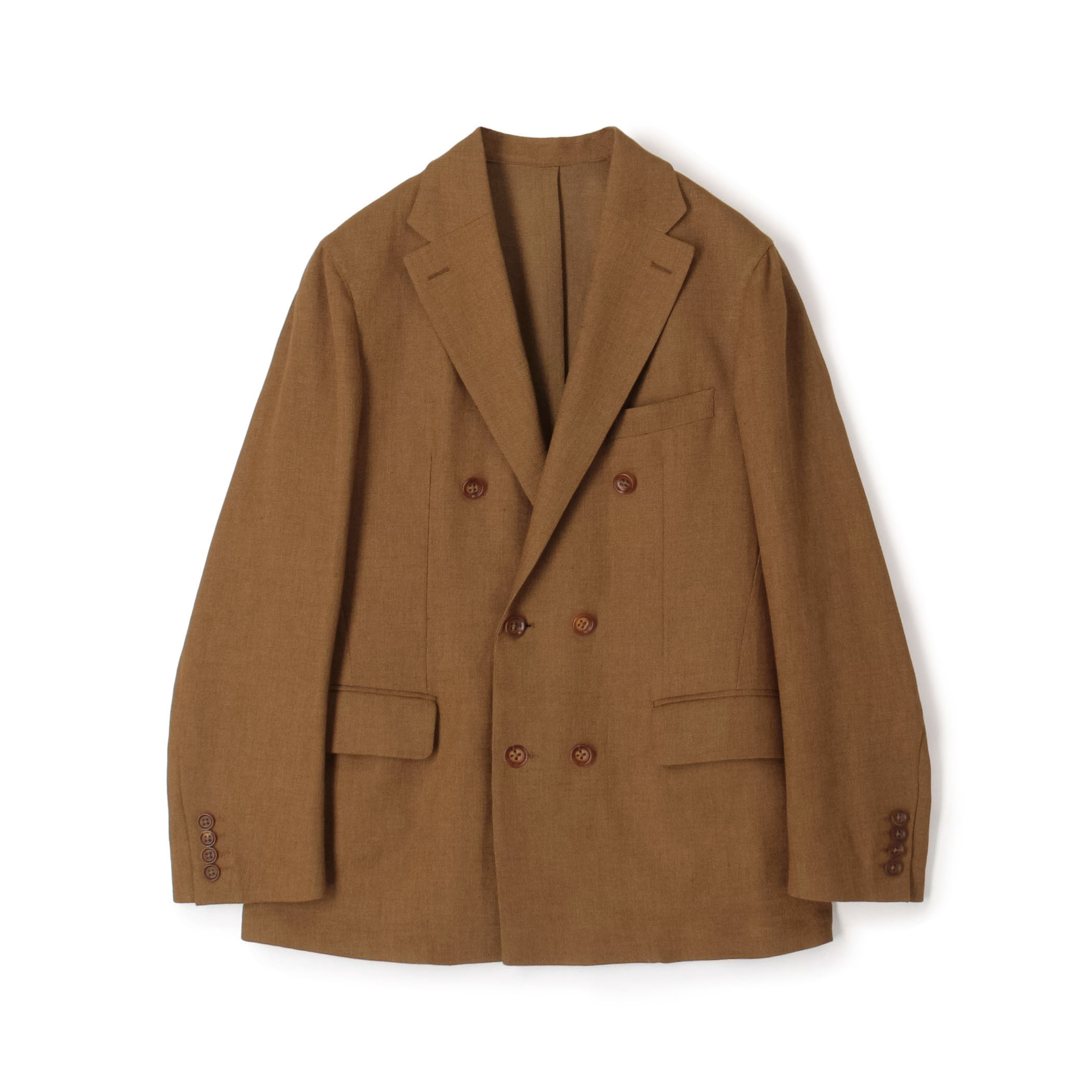 ウールリネンメッシュシャンブレー ダブルブレステッド6Bジャケット