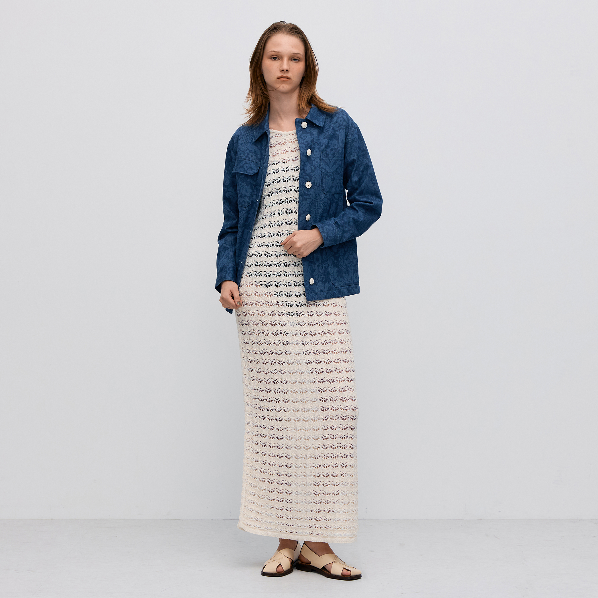 パイルレース ノースリーブロングドレス｜トゥモローランド 公式通販