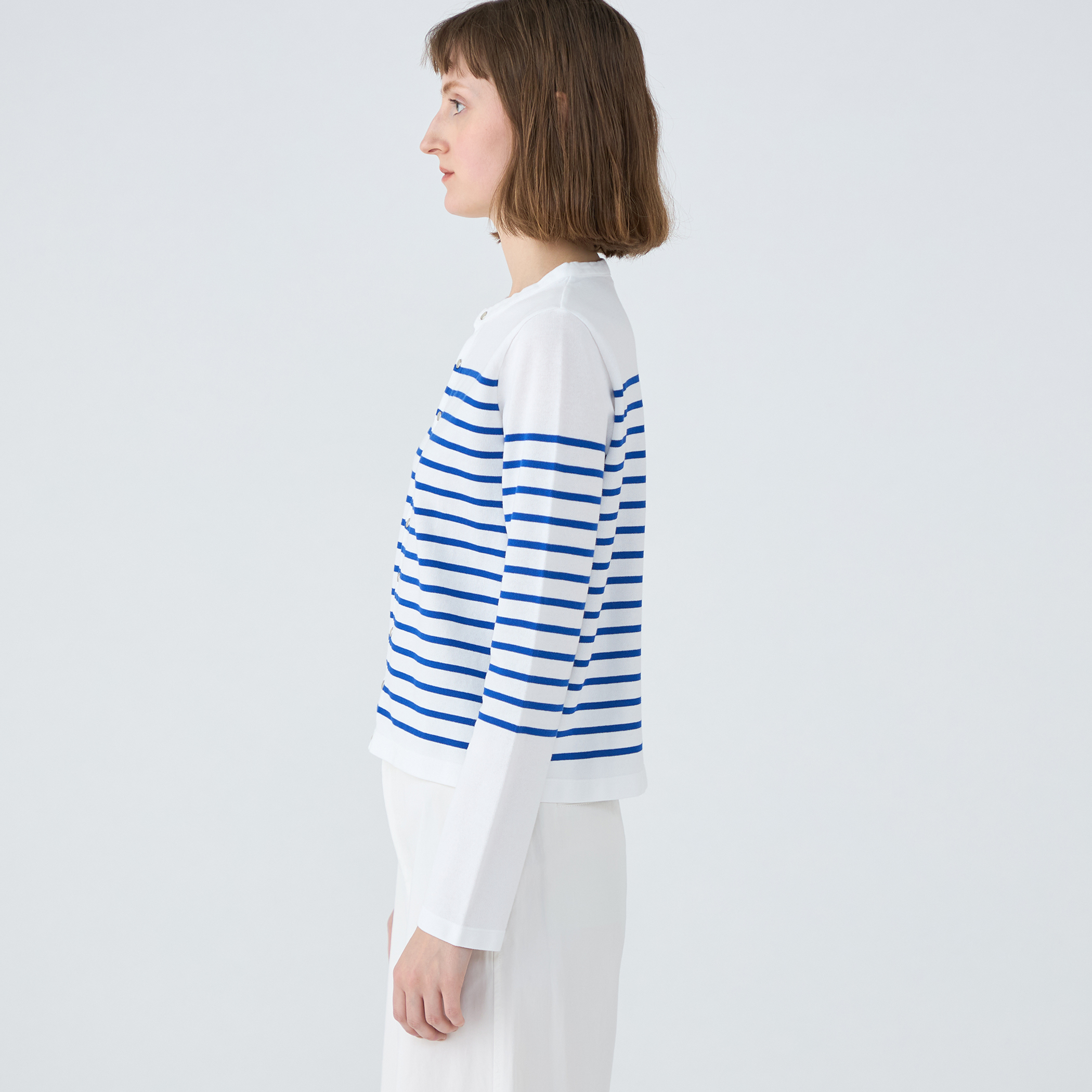 WEB限定】パネルボーダー クルーネックカーディガン