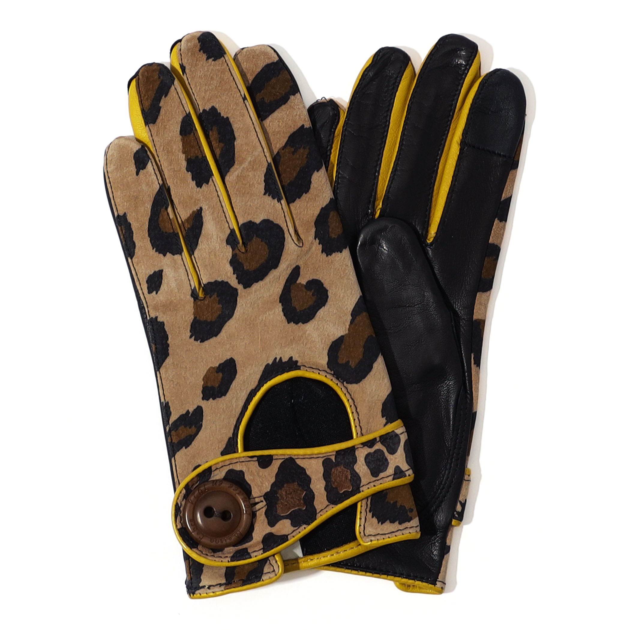 MAISON FABRE AUTO PANTH レオパード レザーグローブ