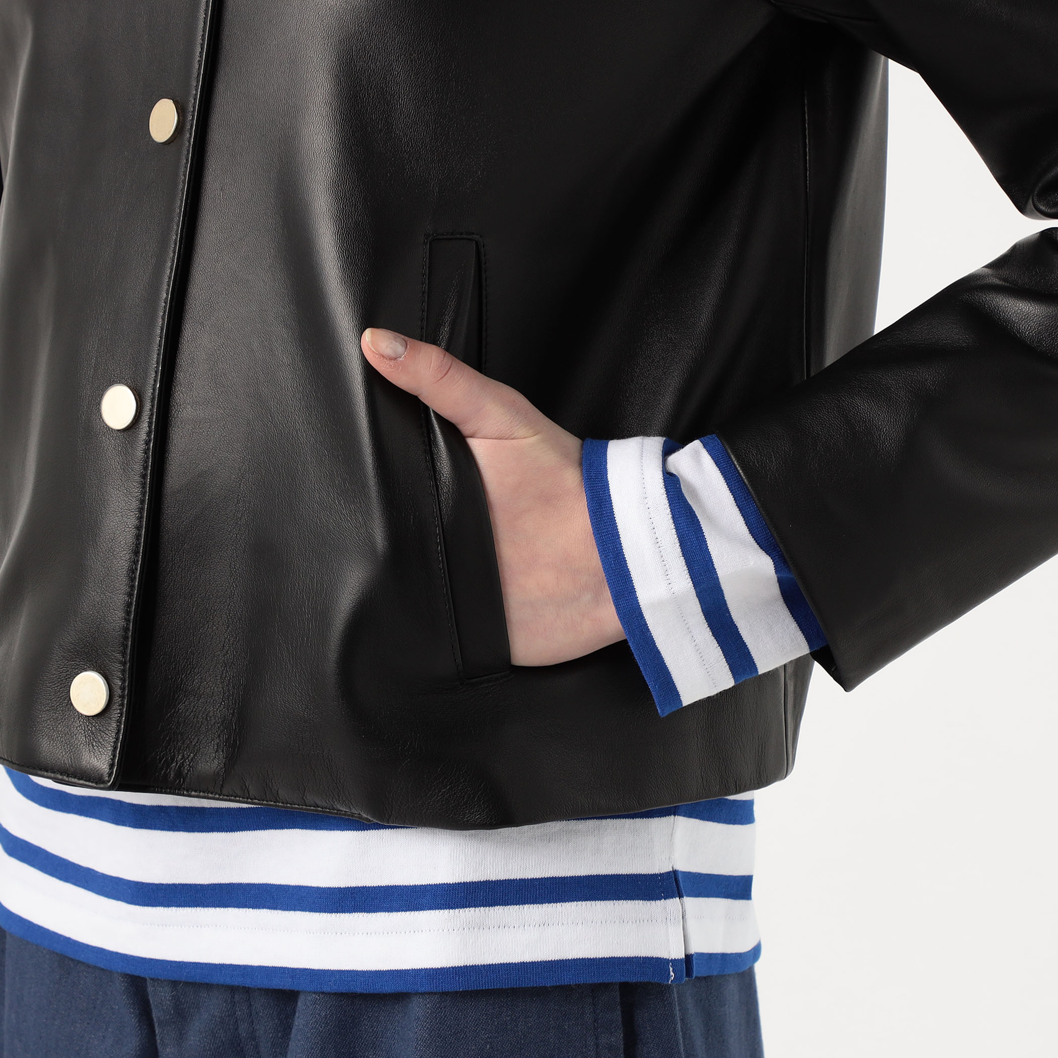 CINQUANTA ノーカラーレザージャケット｜トゥモローランド 公式通販