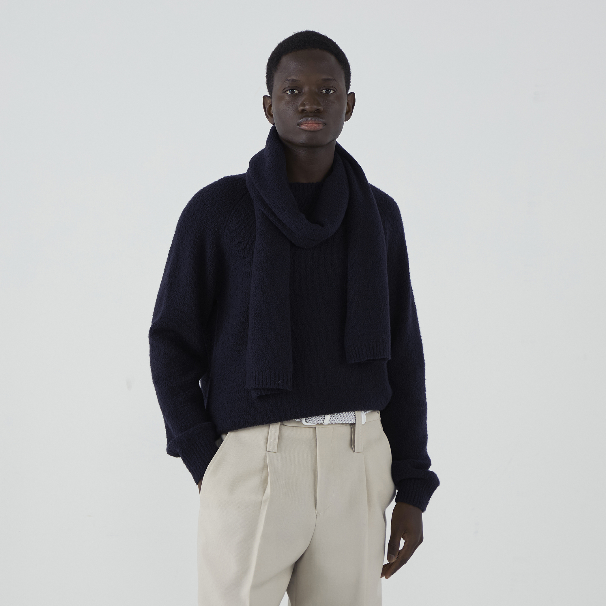 スーパーファインメリノウール ブークレヤーン マフラー