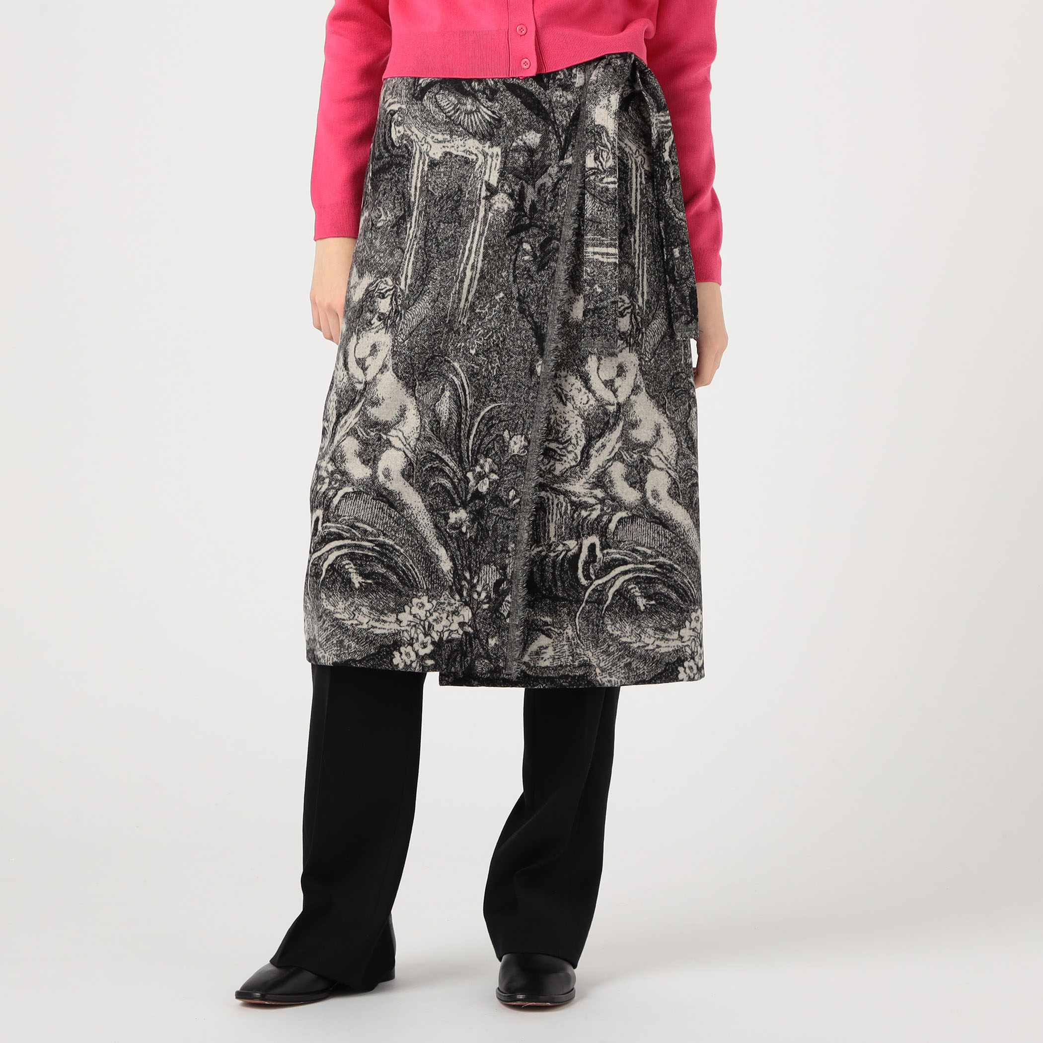 フランネルジャカード ラップスカート｜トゥモローランド 公式通販