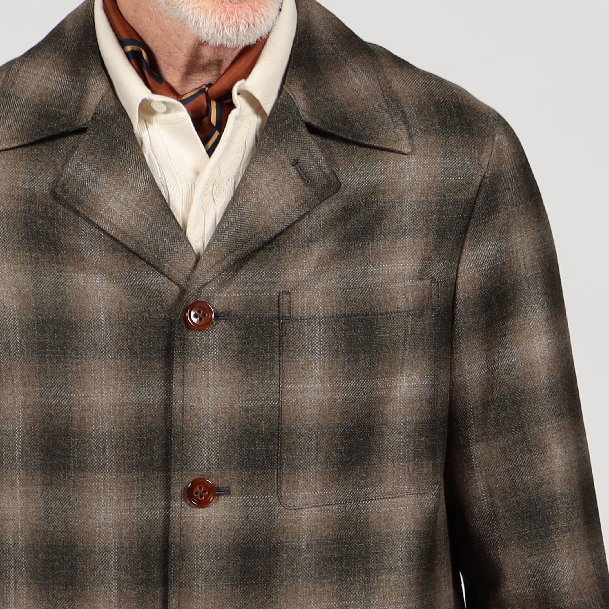 ウールカシミヤシルク ダブルポケット シャツジャケット SILKAIR LORO