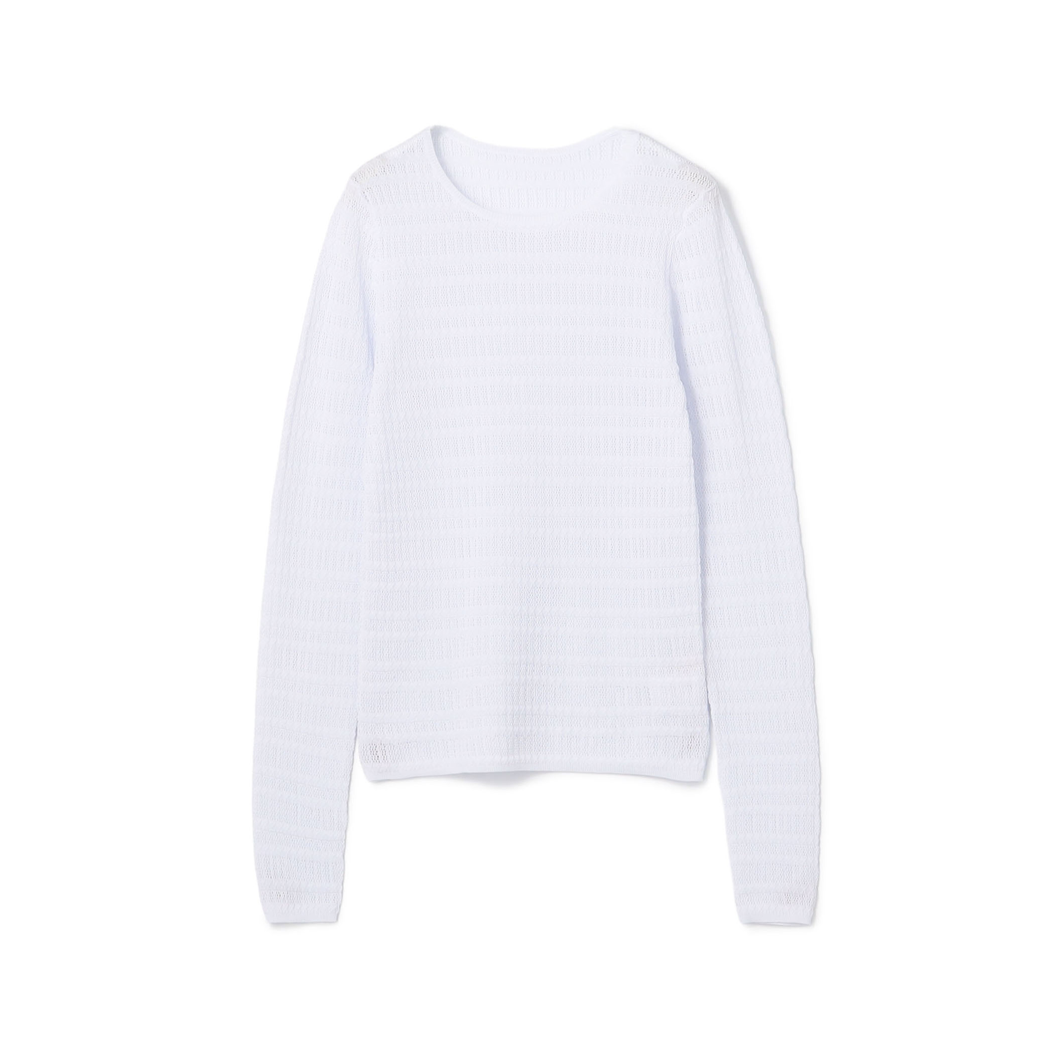 コットンポリエステルアセテートリブ ラウンドネックプルオーバー