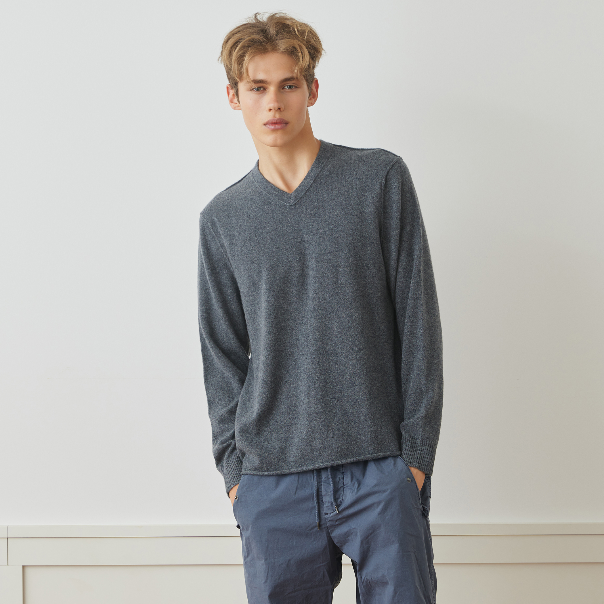 JAMES PERSE - 美品　ジェームスパース カシミヤ 100% ニット セーター　S  グレー M 美品 ジェームスパース カシミヤ 100% セーター ニット S グレー M