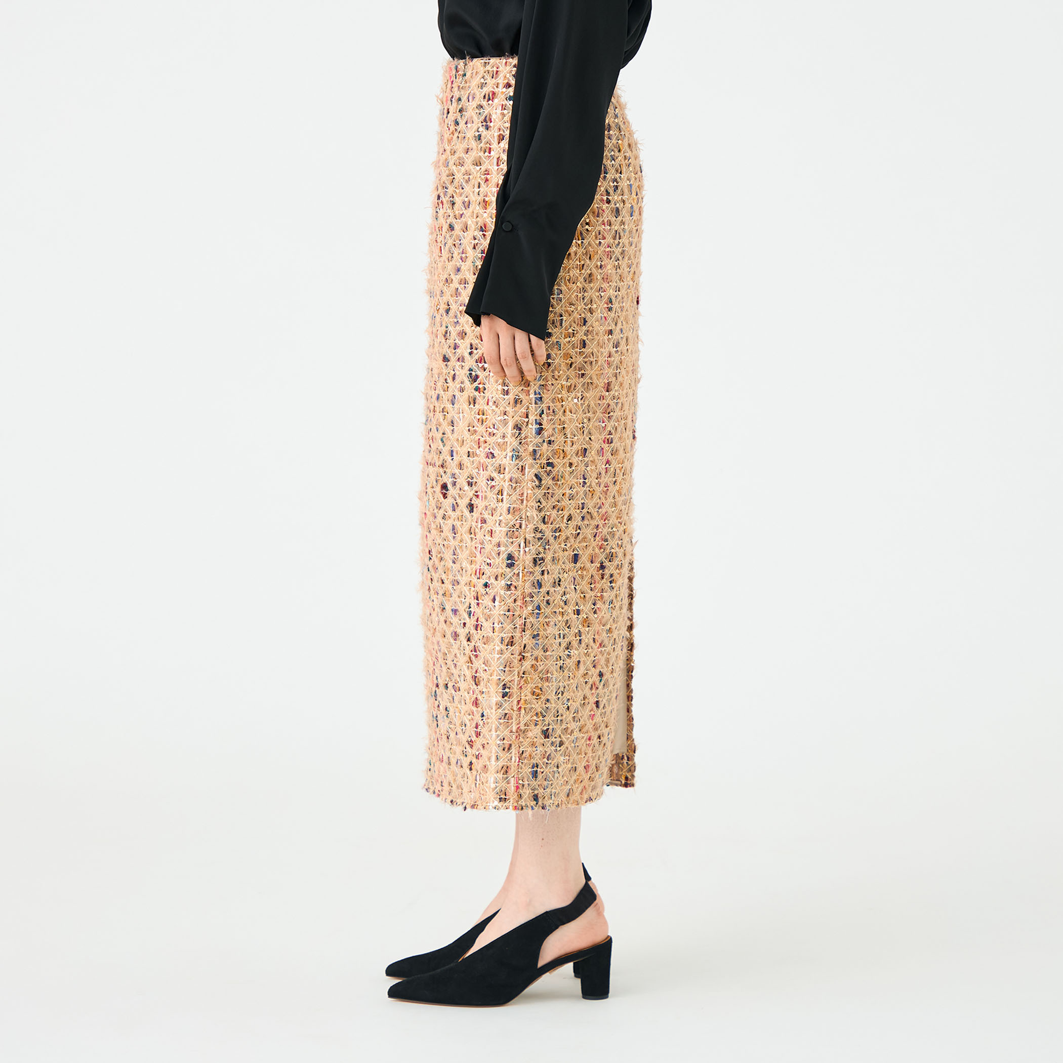 【美品】Ballsey ベージュ スカートスーツ セール】タイトスカート ウォッシャブル ギャバストレッチ 無地