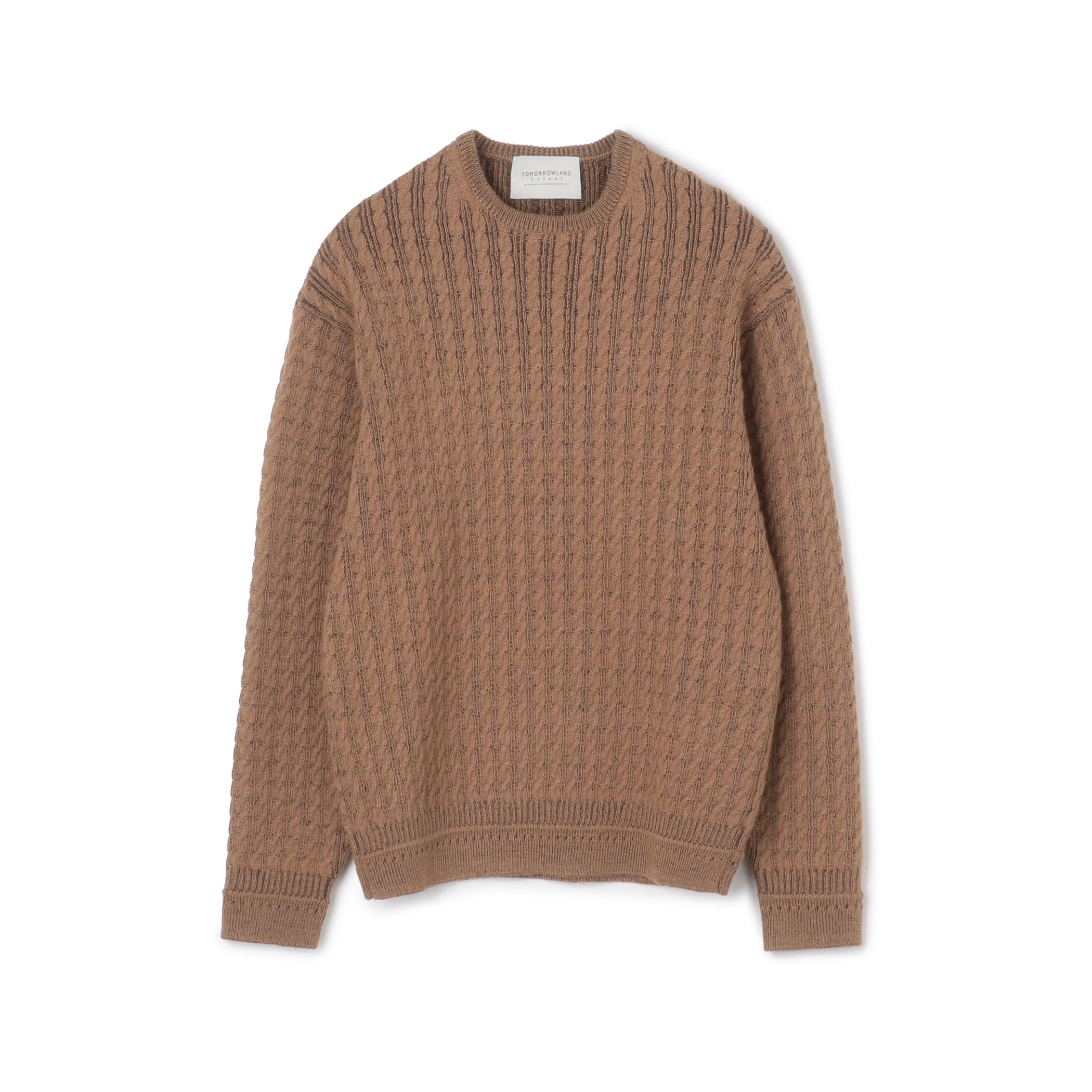 TOMORROWLAND tricot アルパカポリエステルケーブル クルーネックプルオーバー