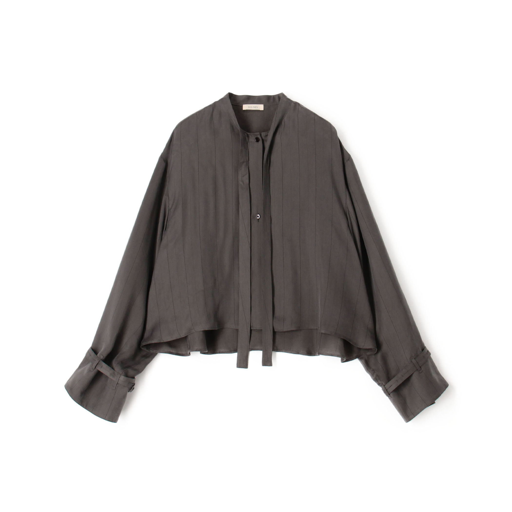 フィブリルストライプ クロップドリラックスブラウス