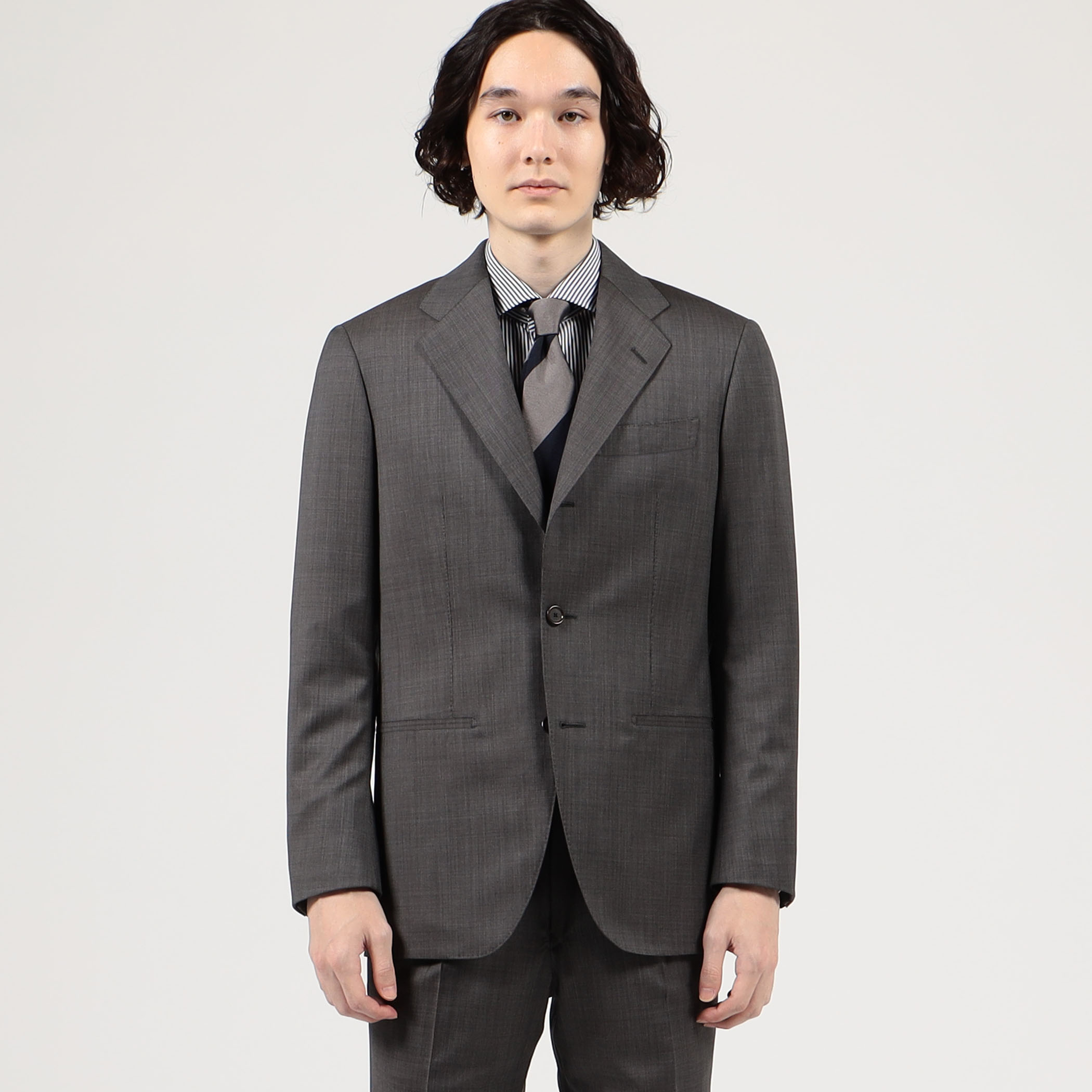 ウール シングルブレステッド3B+2プリーツ スーツ Ermenezild Zegna