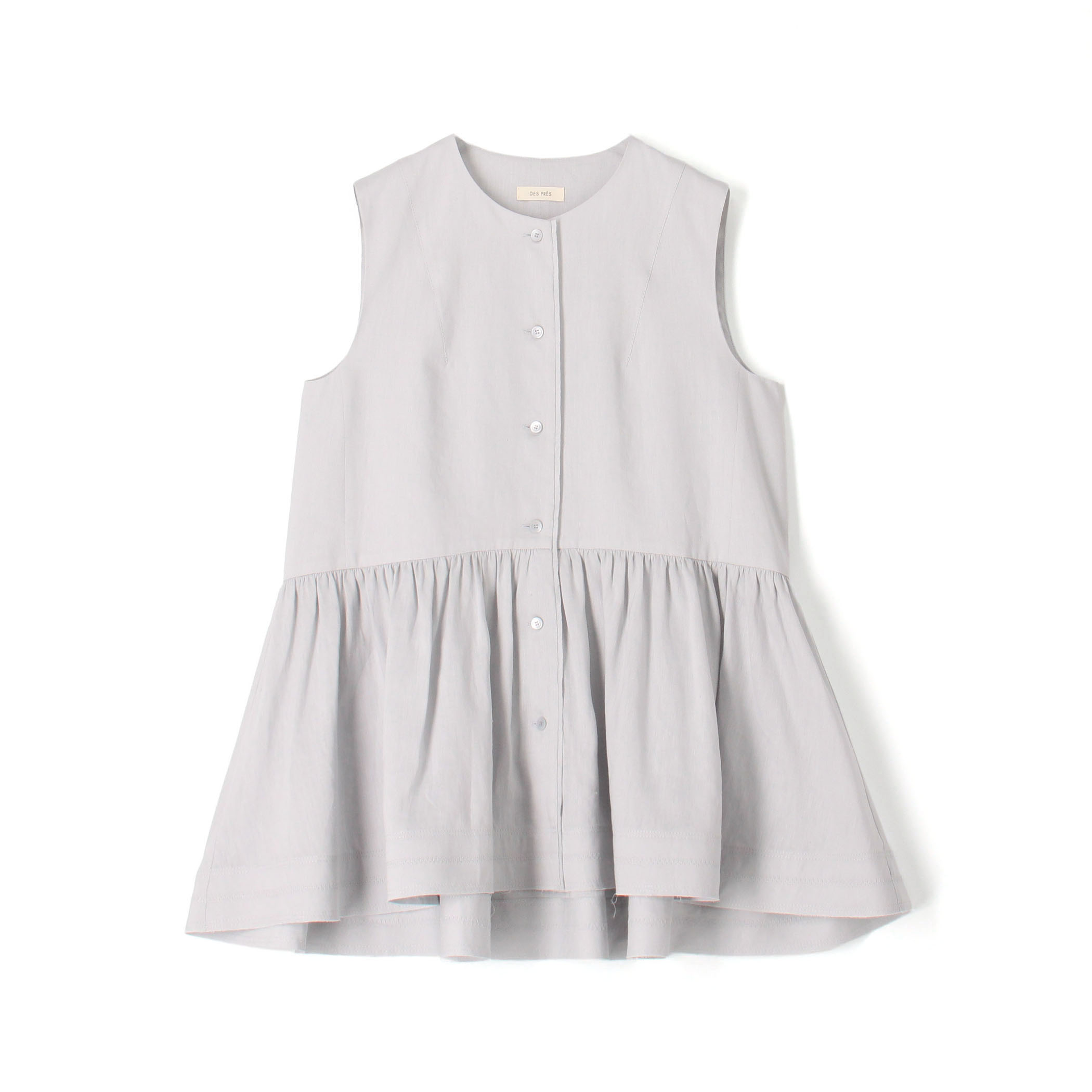 【WEB先行予約】リネンラミーシルク ギャザーペプラムブラウス