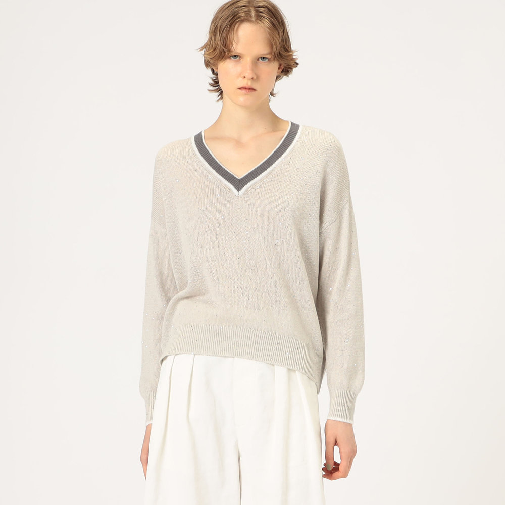 BRILL リネンコットンVネックニット リネンコットンVネックプルオーバーニット | [公式]BRILL