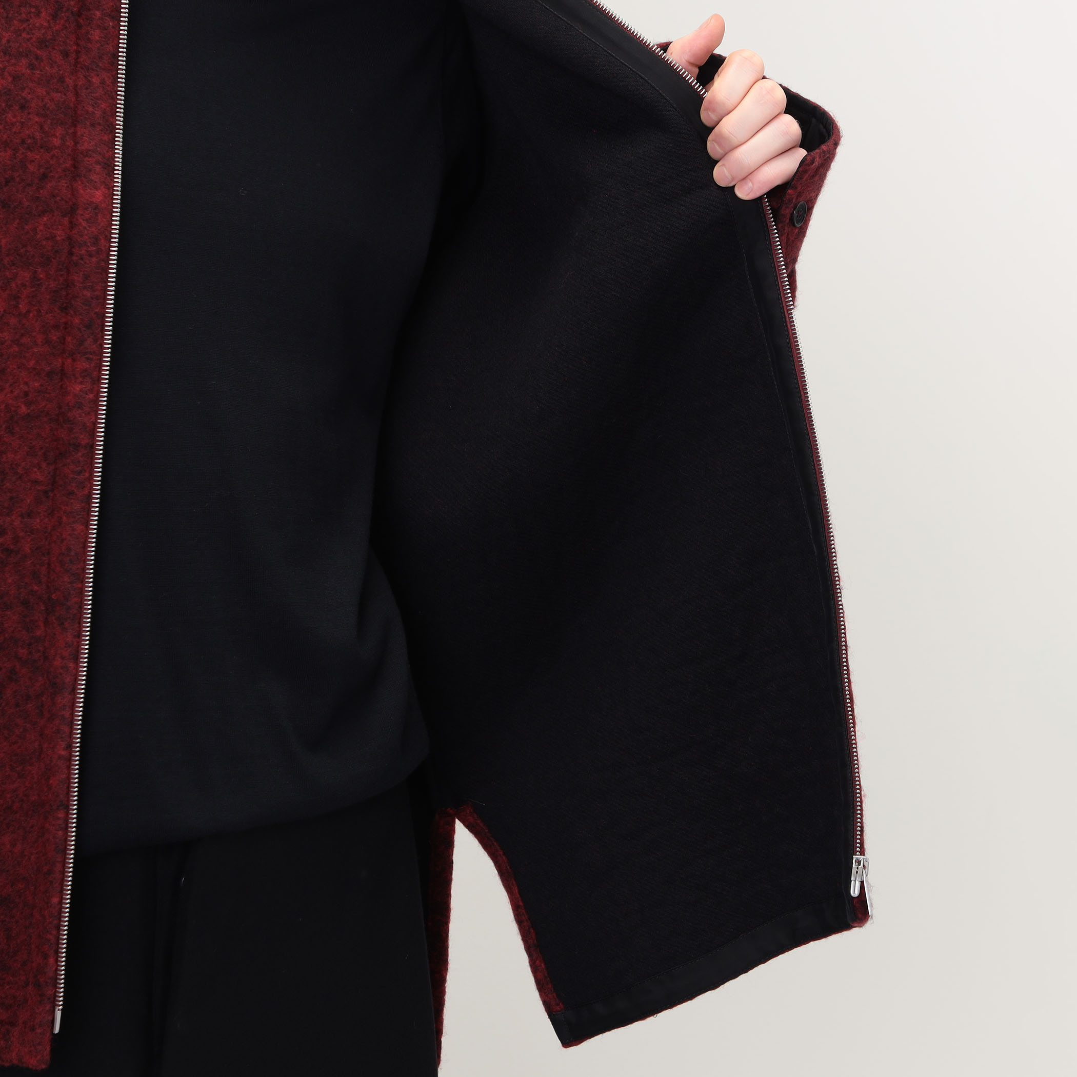 JIL SANDER FELTED WOOL MELANGE ジップアップシャツブルゾン