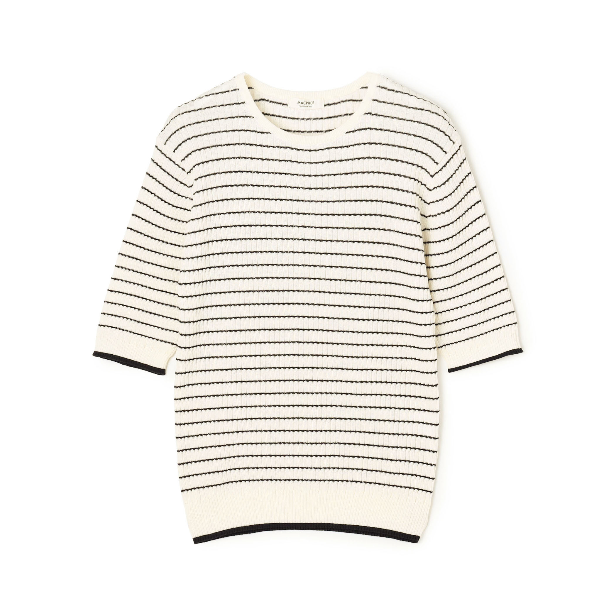 コットンナイロンケーブル ハーフスリーブプルオーバー