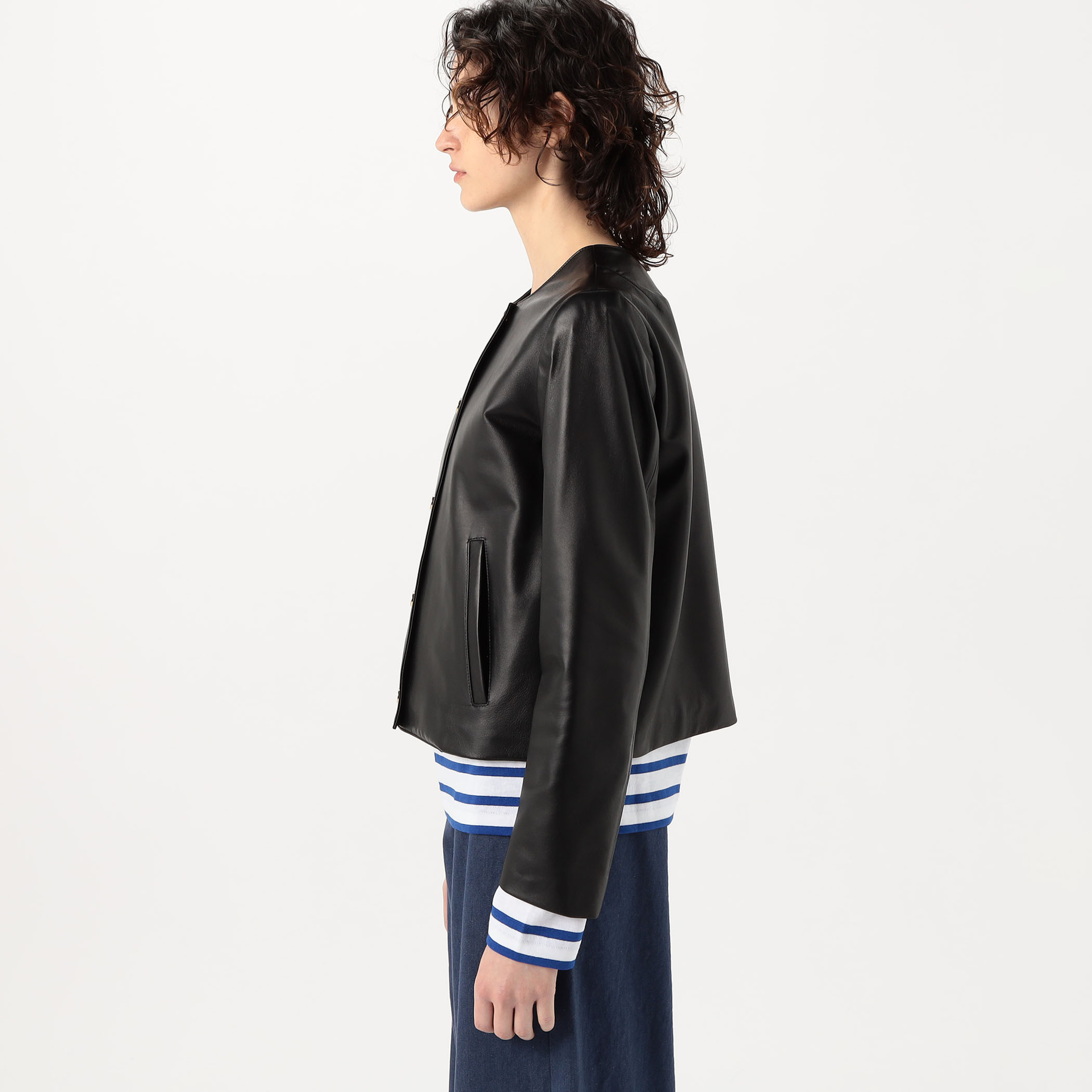 CINQUANTA ノーカラーレザージャケット｜トゥモローランド 公式通販