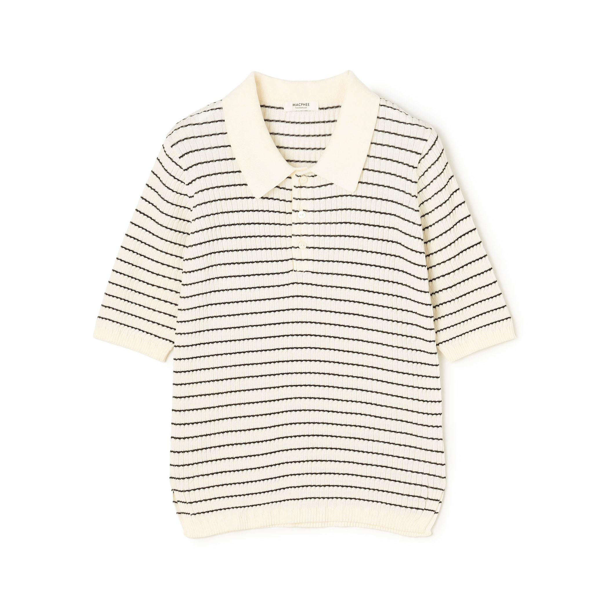 コットンナイロンケーブル ポロプルオーバー