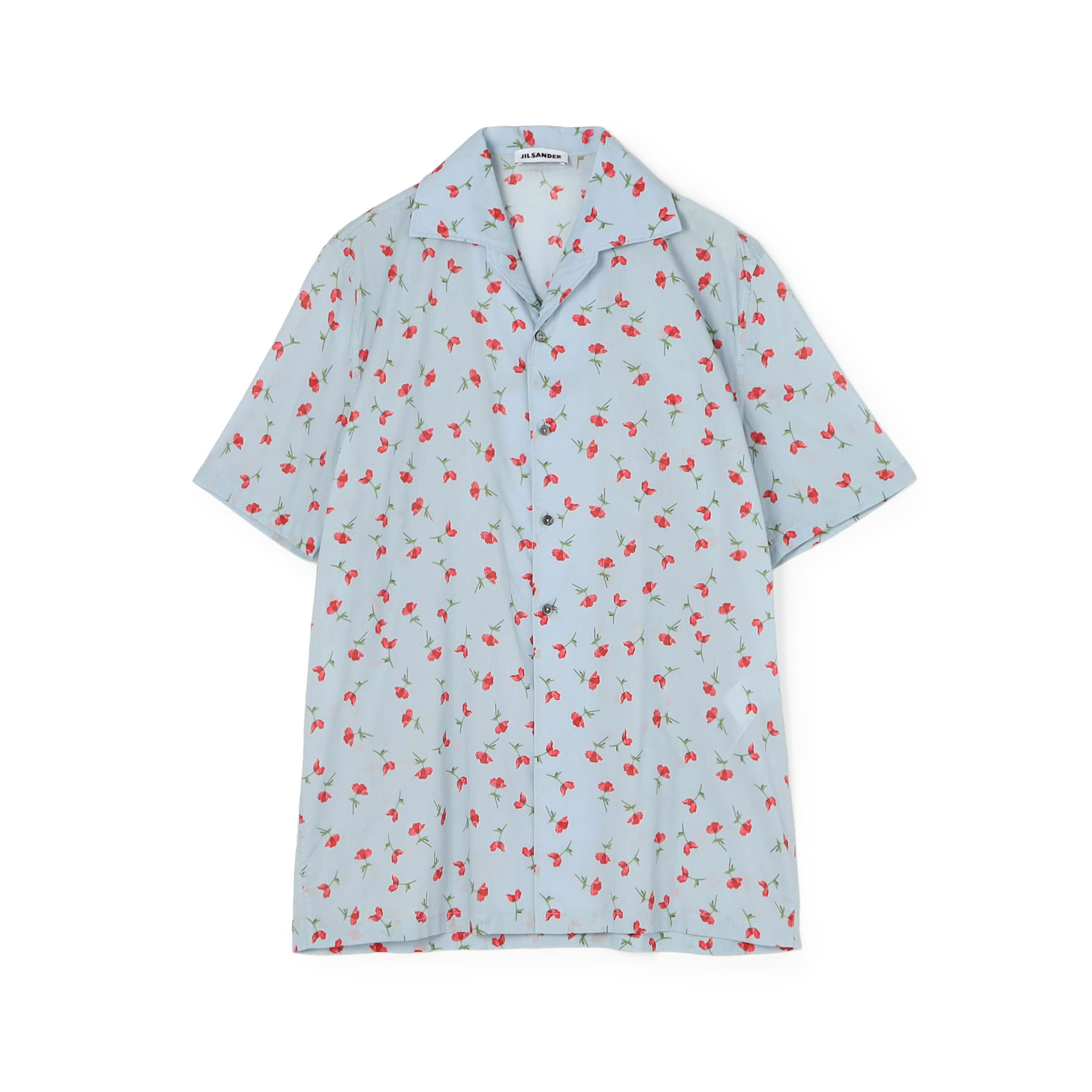 JIL SANDER SHIRT 223 コットンプリント オープンカラーシャツ