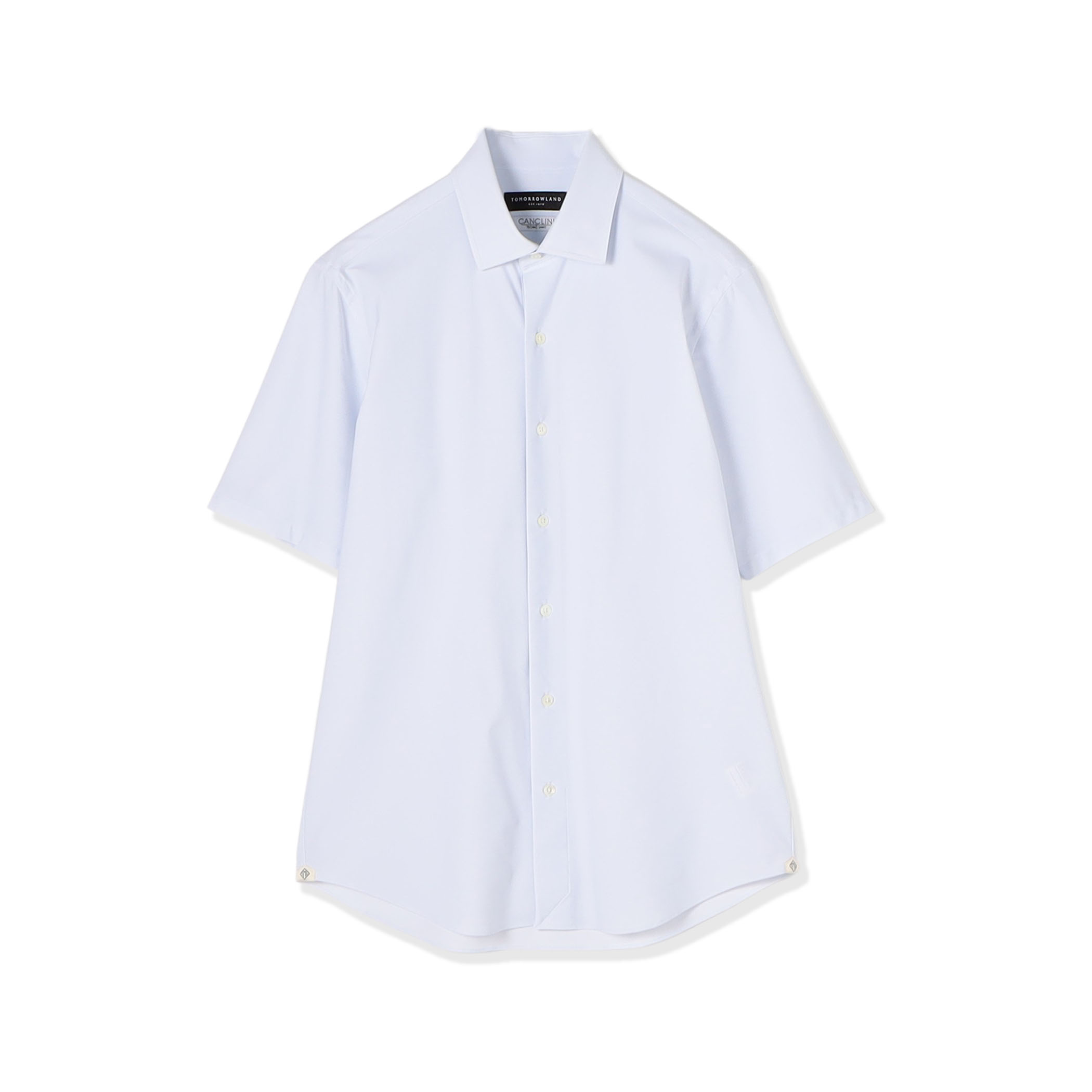 ナイロンポリウレタン ワイドスプレッドカラー ハーフスリーブシャツ CANCLINI