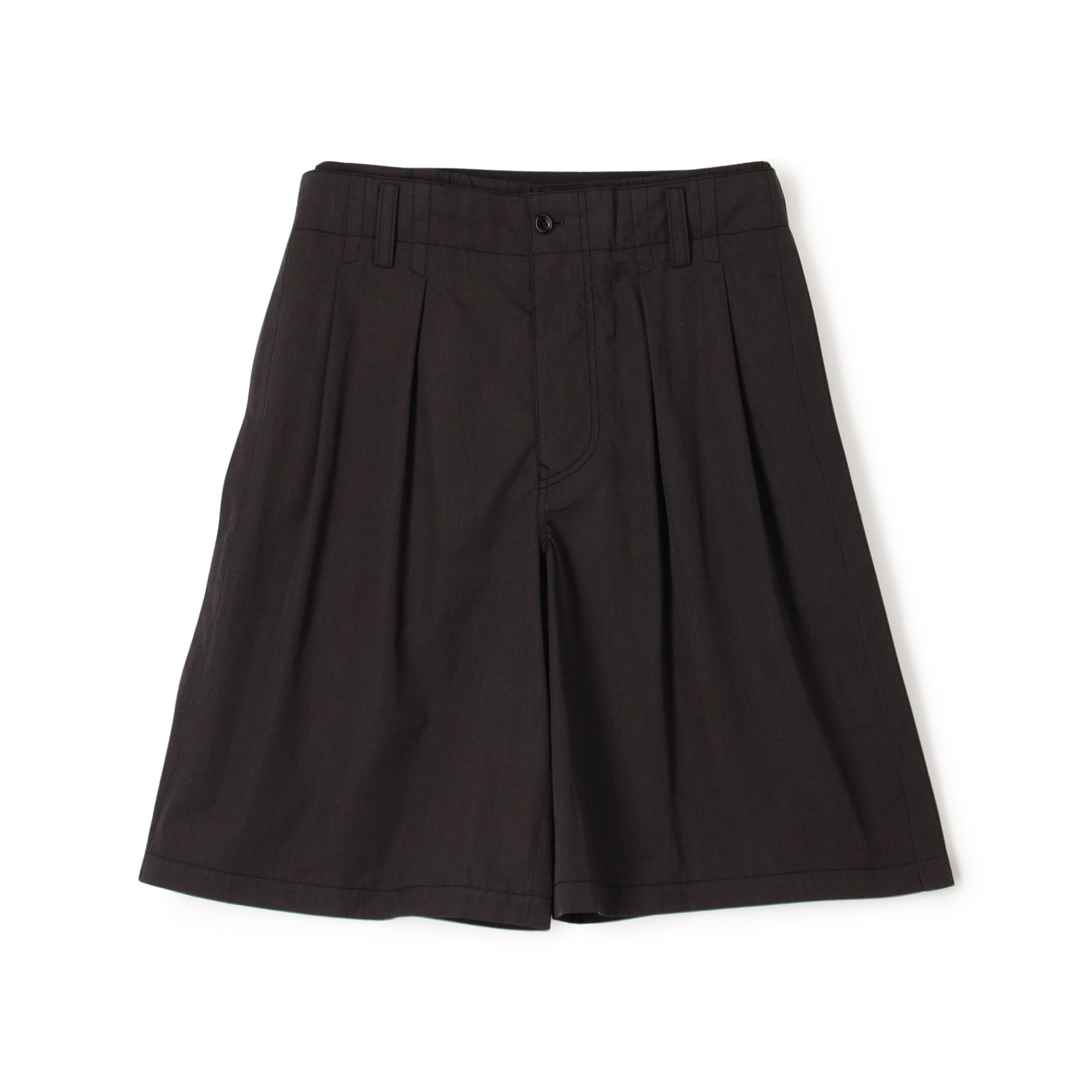 コットンシャンブレー 2プリーツ ショートパンツ