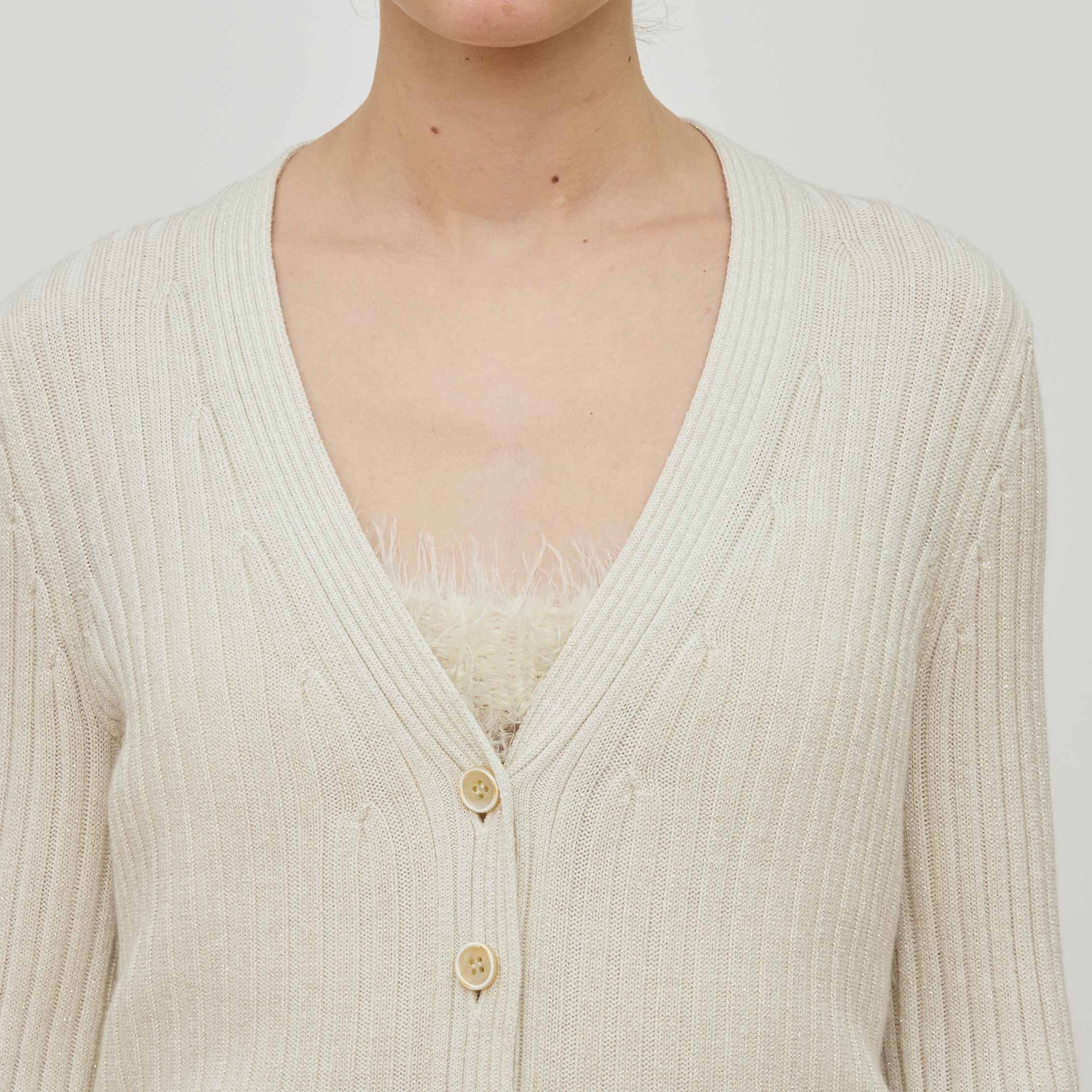 ウールリブ Vネックカーディガン｜トゥモローランド 公式通販