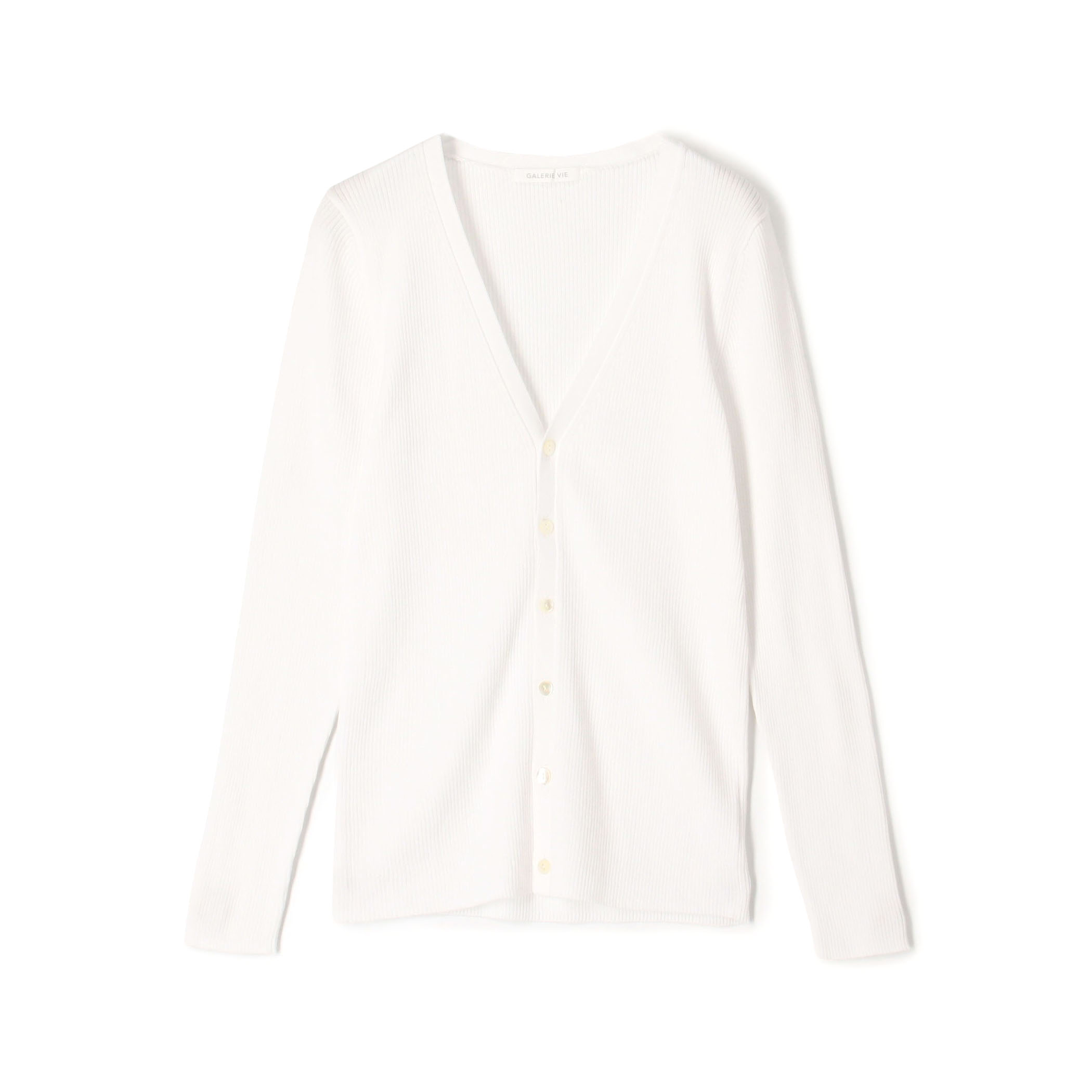 ギザコットンリブ Vネックカーディガン