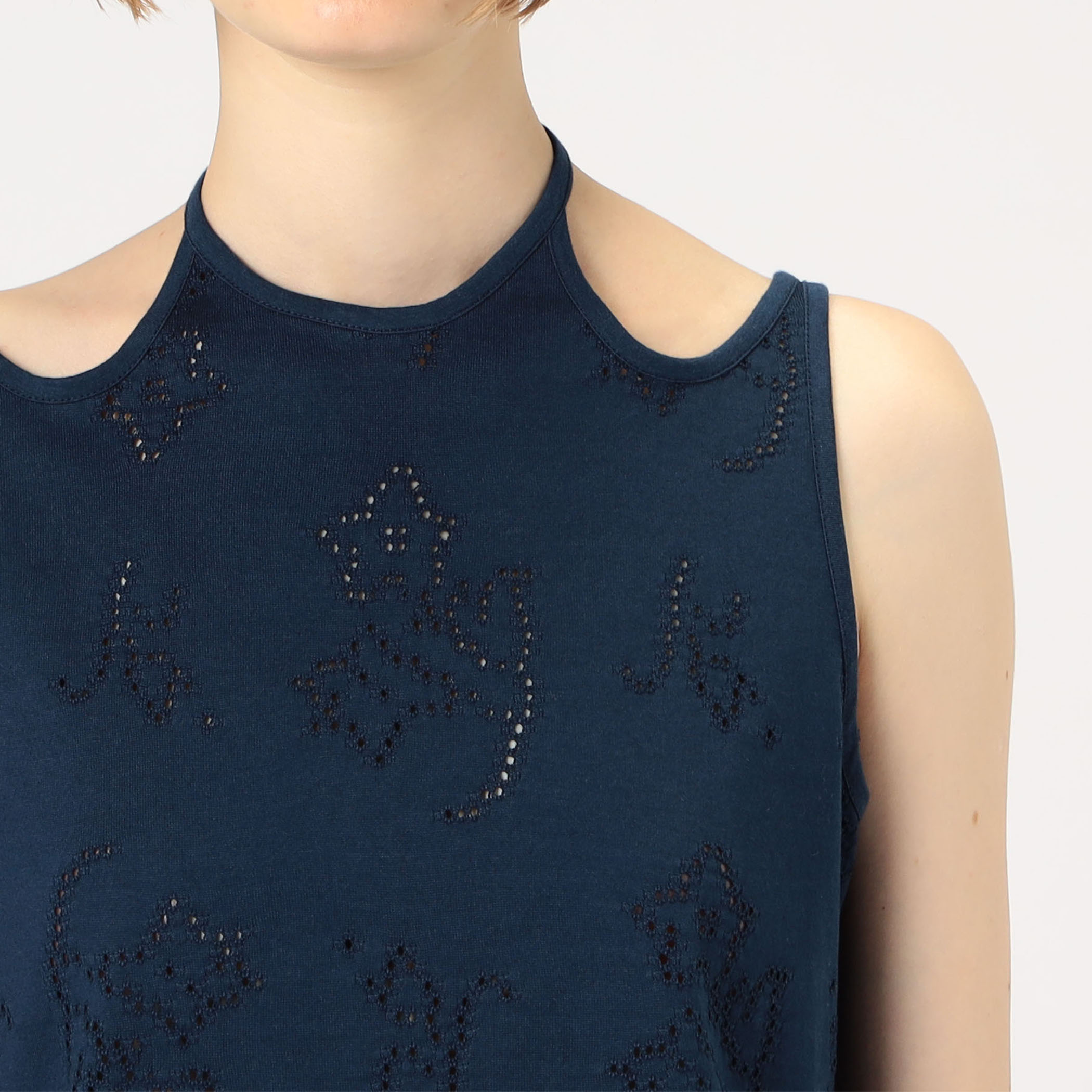別注】Mame Kurogouchi Eyelet Jersey Jacquard Sleeveless Top