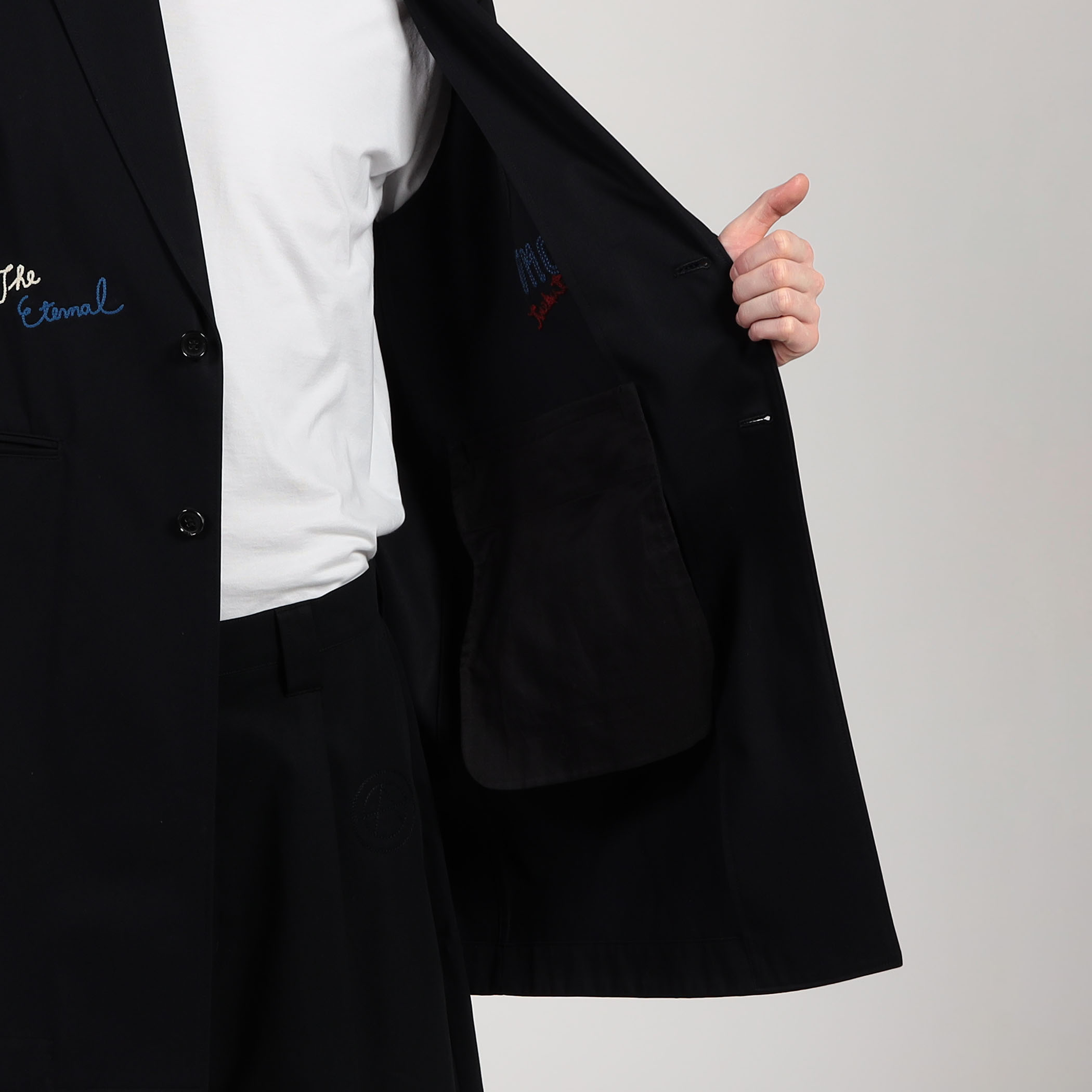 ALMOSTBLACK WOVEN EMBROIDERY ロングジャケット