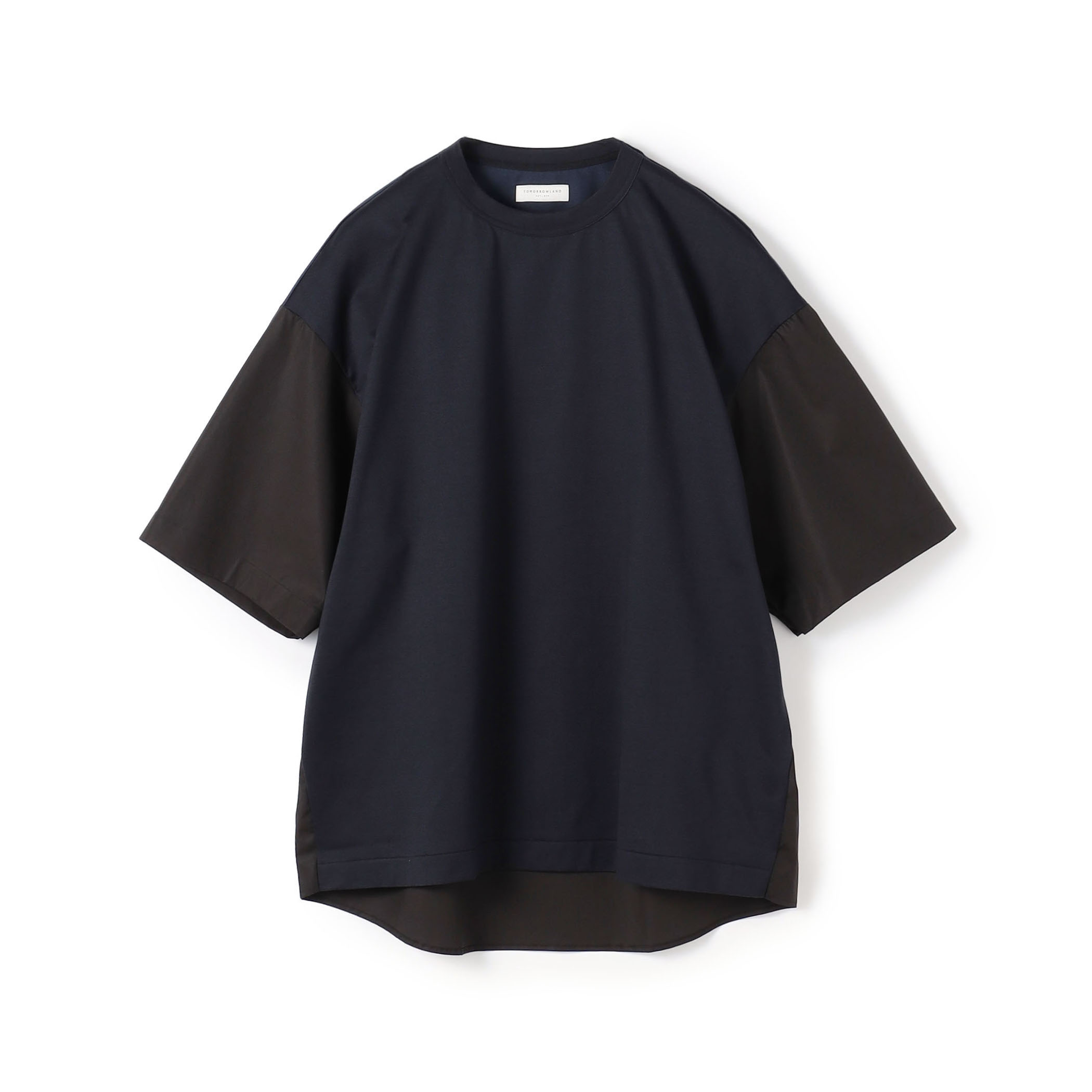 コットン天竺 シャツコンビショートスリーブカットソー 
