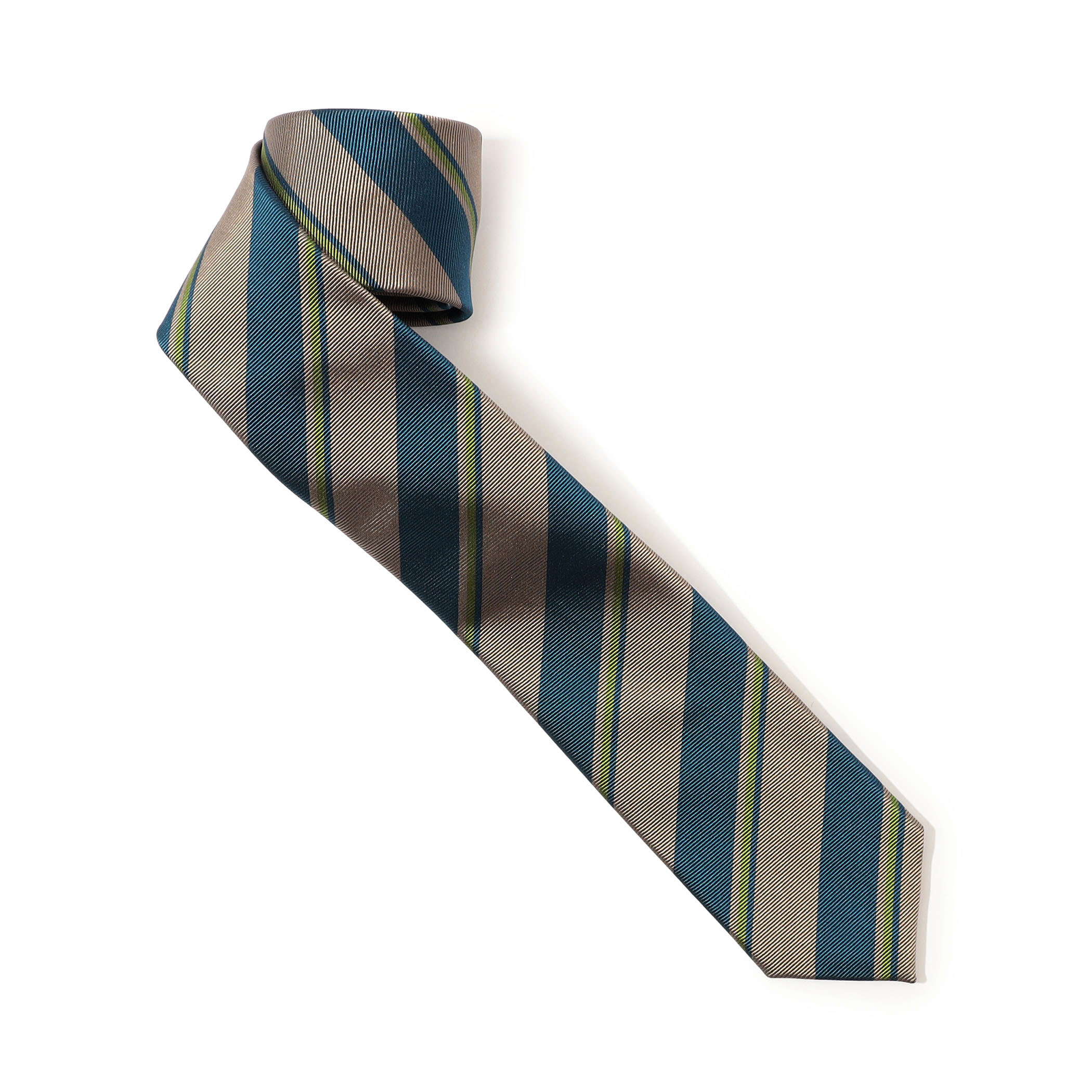 TOMORROWLAND シルク レジメンタルストライプナロータイ