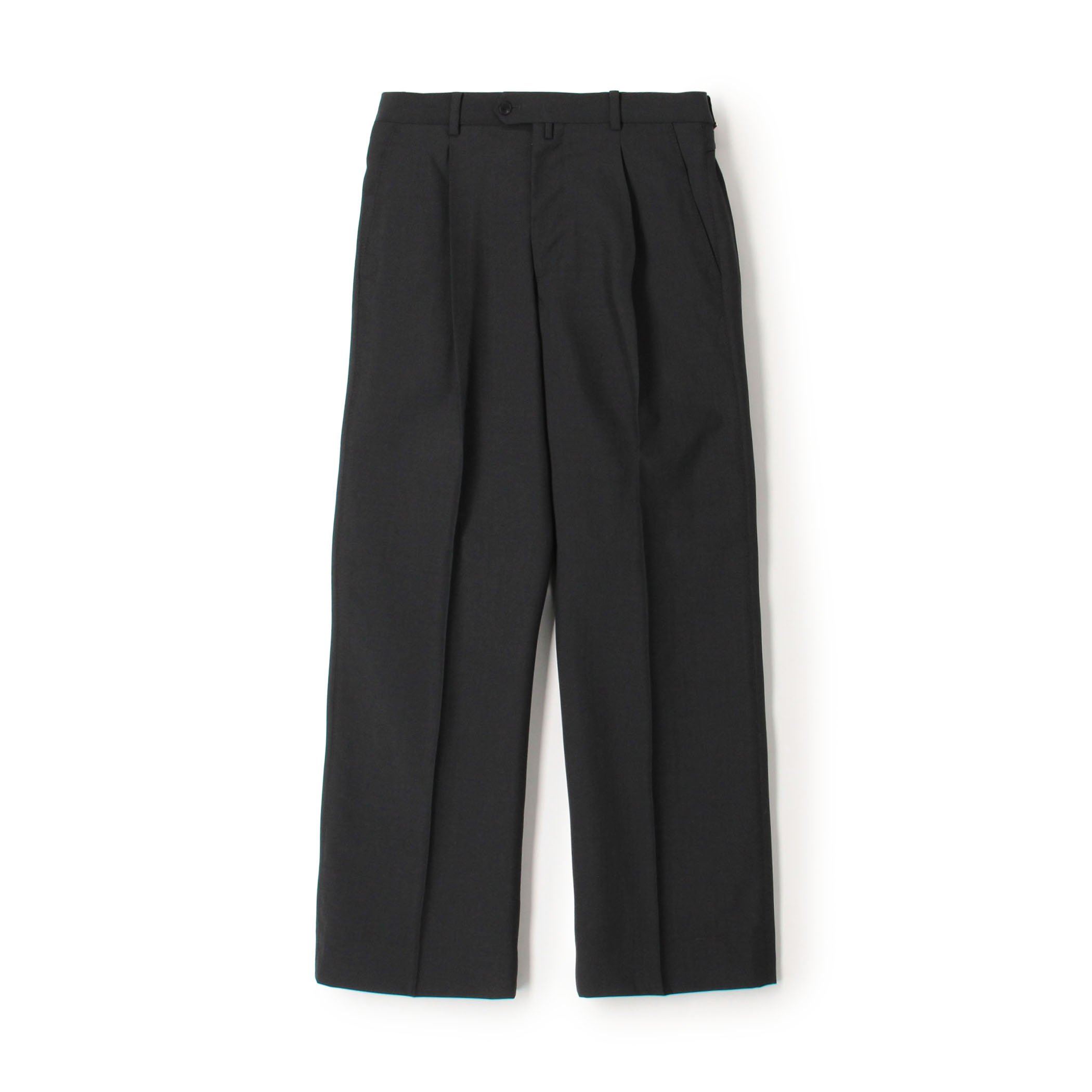ポリエステルウールトロピカル 2タックワイドストレートアジャスターパンツ