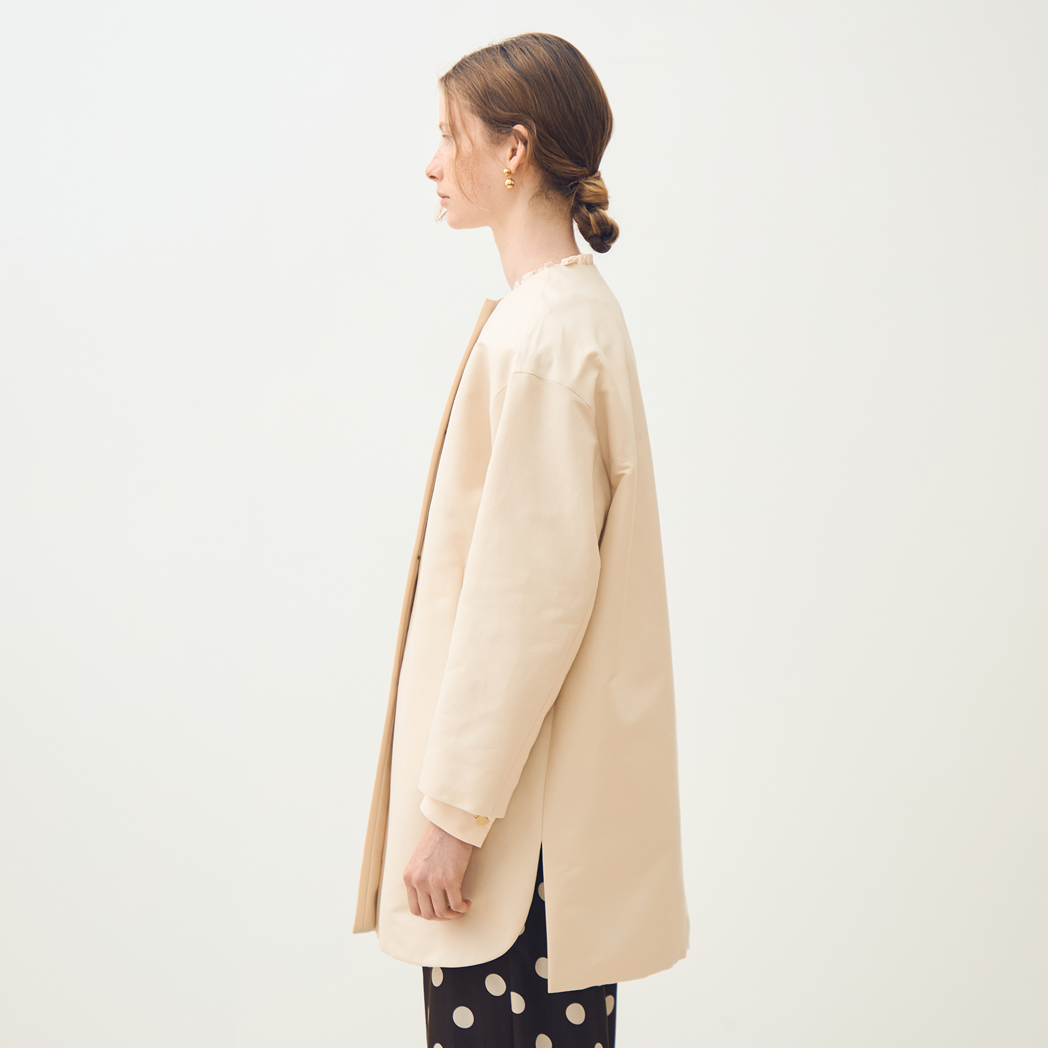 コットンシルクグログラン ノーカラーコート｜トゥモローランド 公式通販