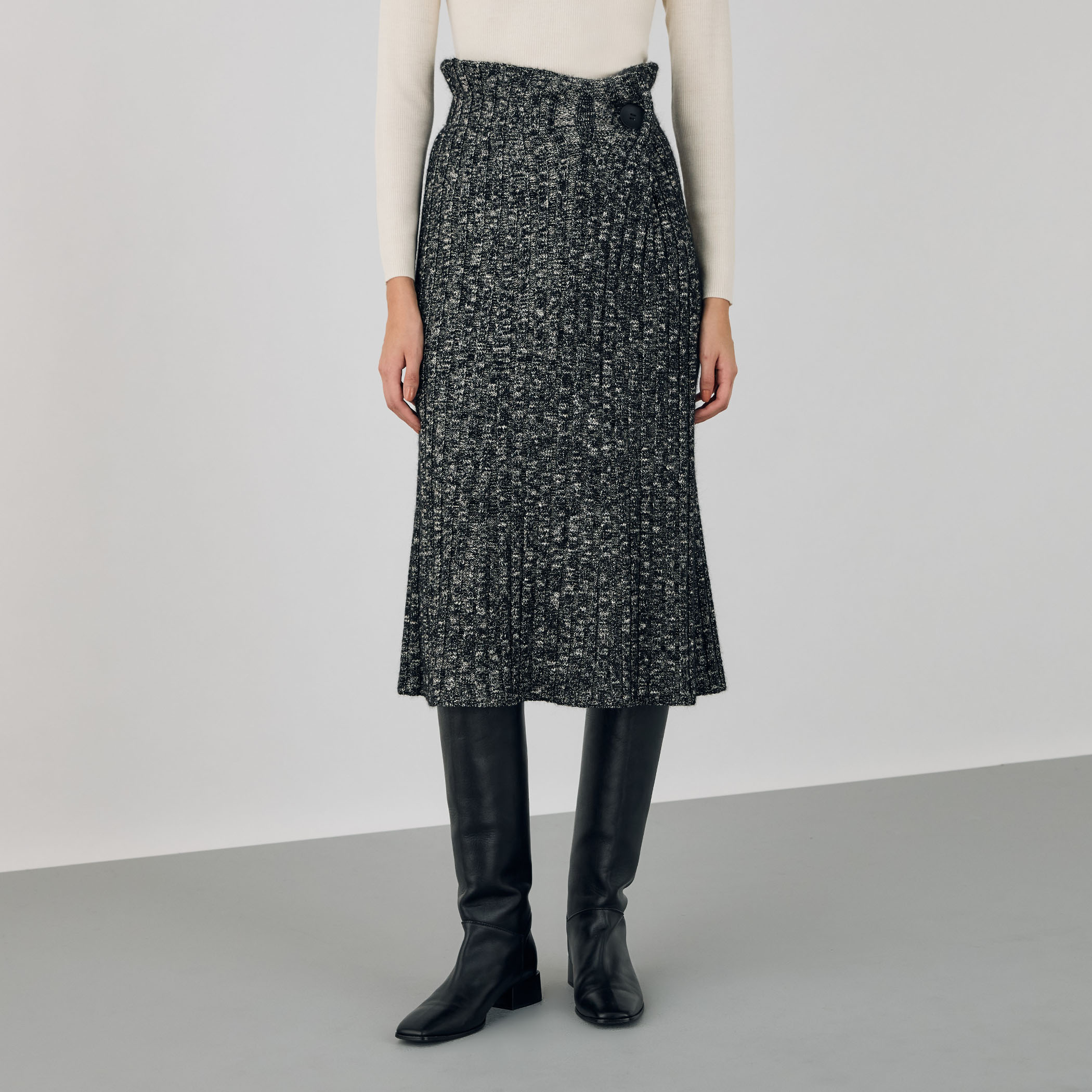 アルパカミックススラブ フレアミディスカート｜トゥモローランド 公式通販