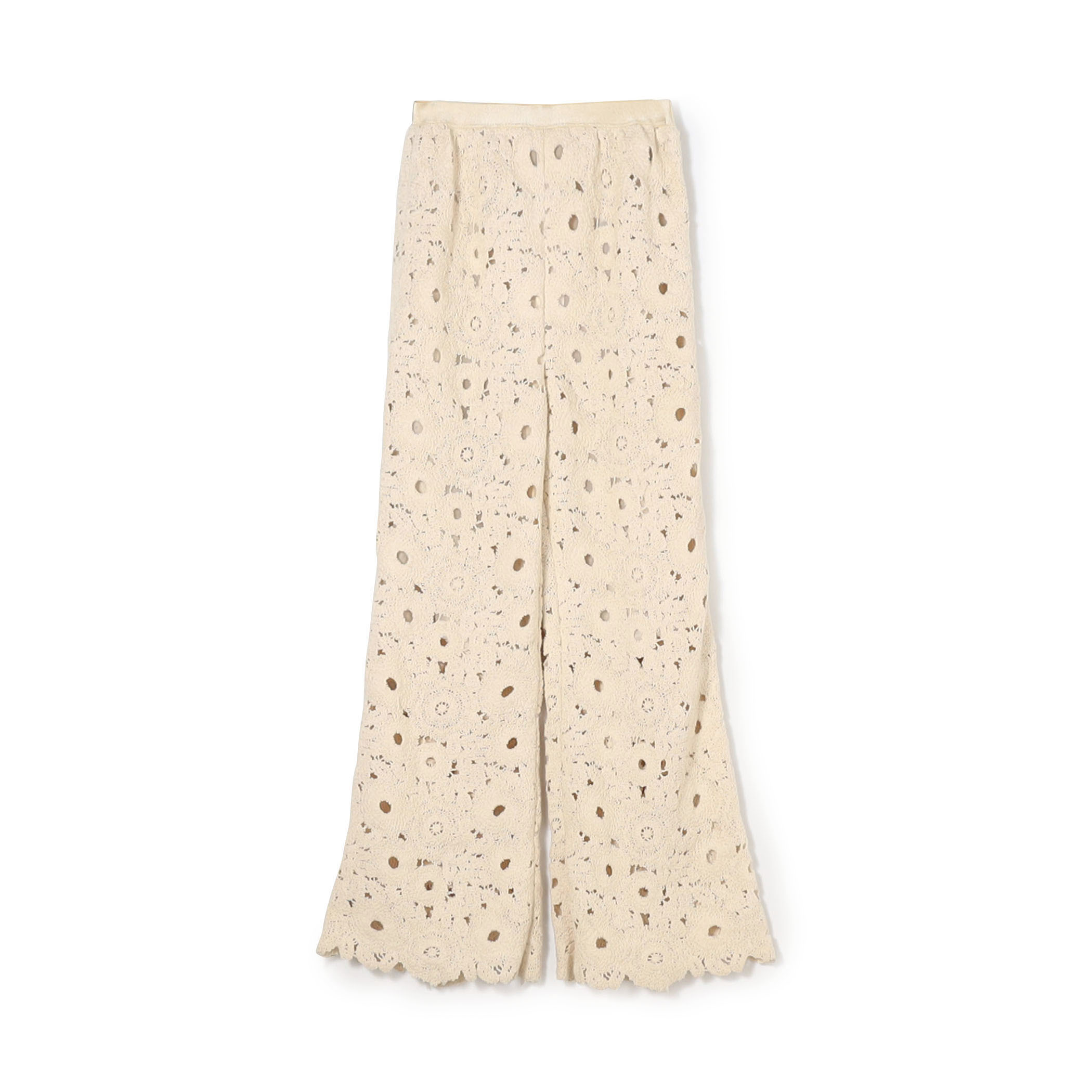 サークルフラワークロシェ セミフレアパンツ