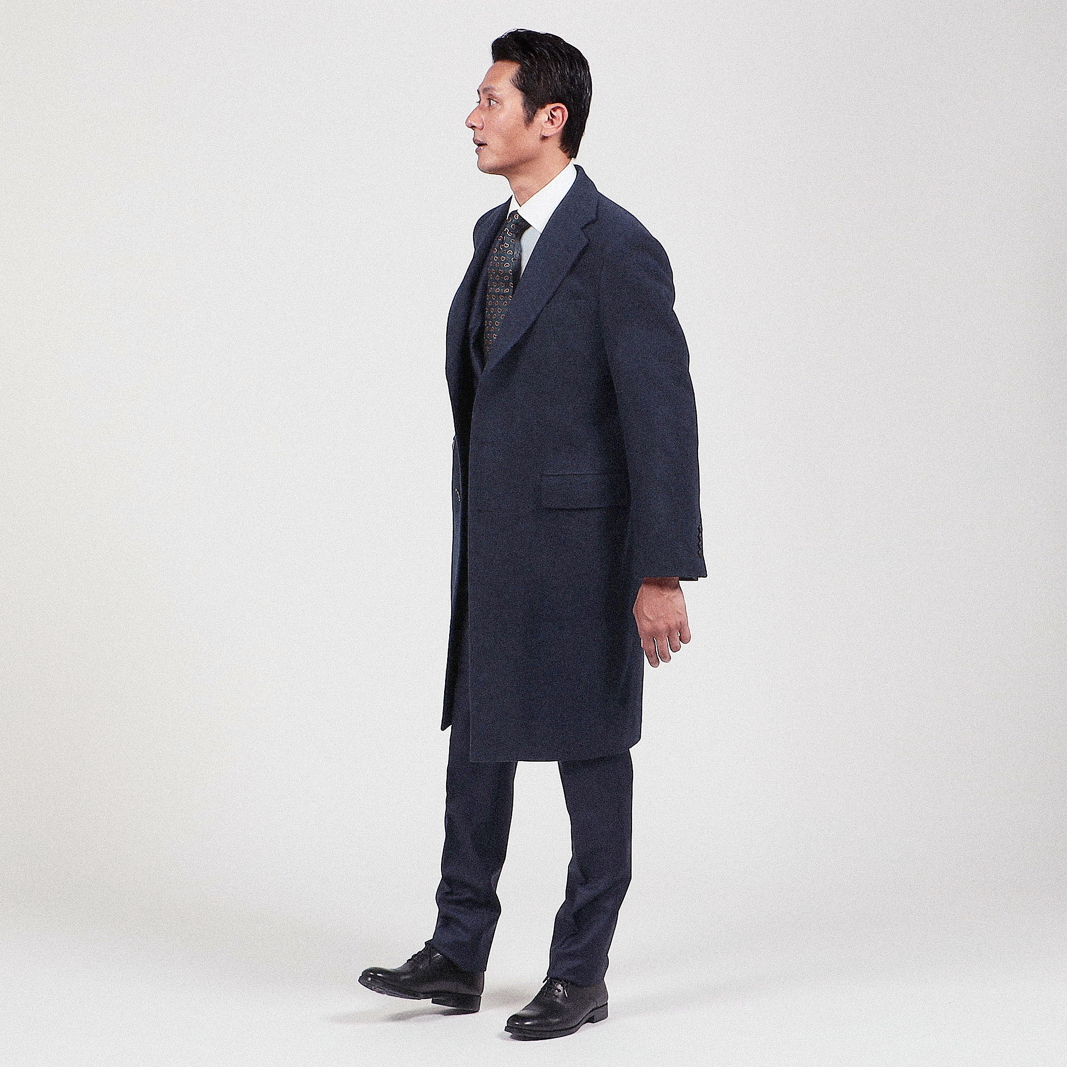 ウールカシミヤ シングルチェスターコート Ermenezild Zegna