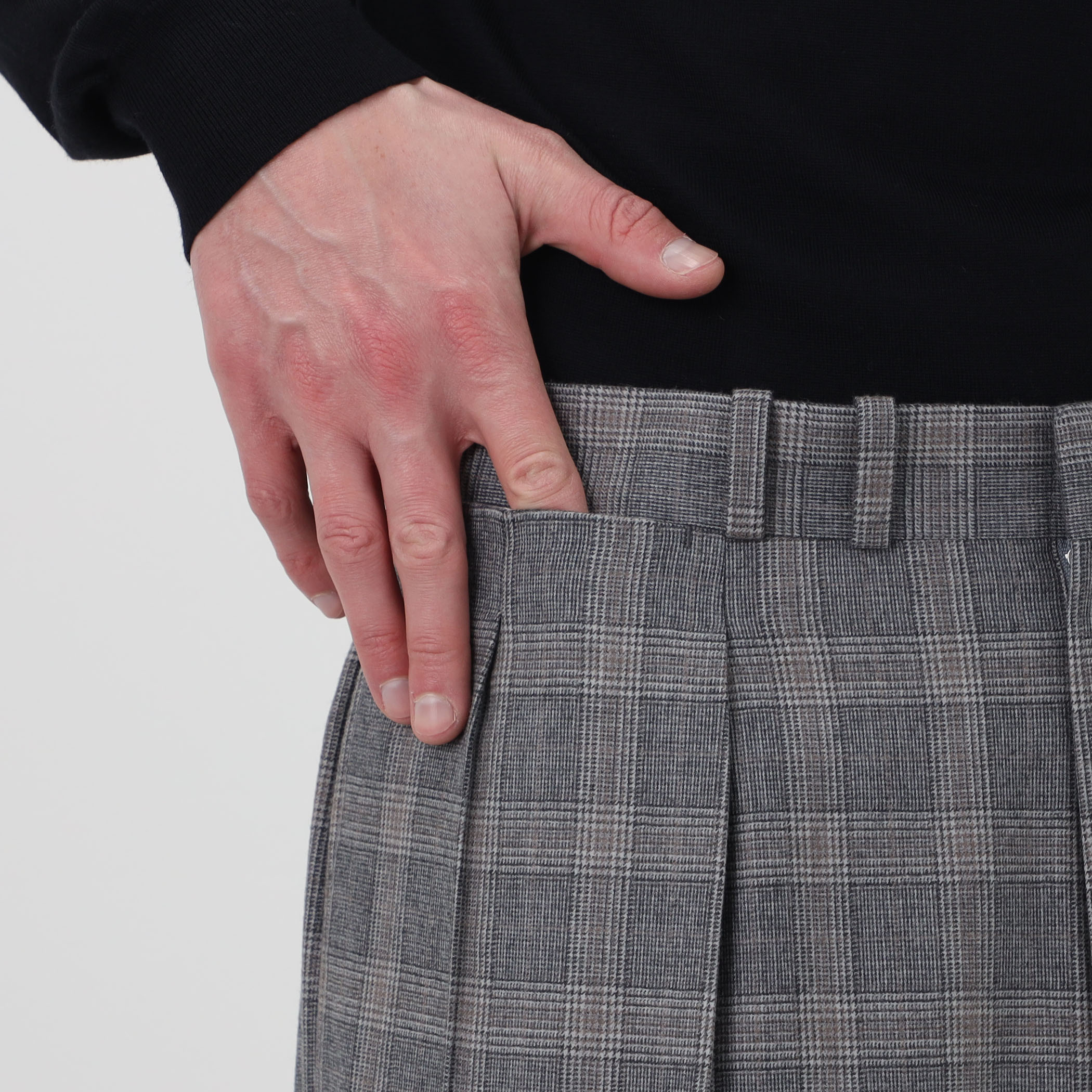MAATEE&SONS JEFFERLY ウールグレンチェック 2プリーツスラックス