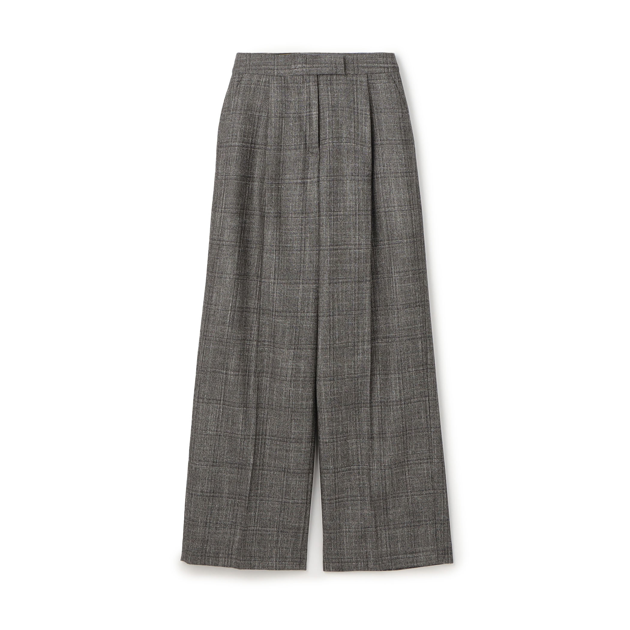 SILK AIR PANE タックワイドパンツ