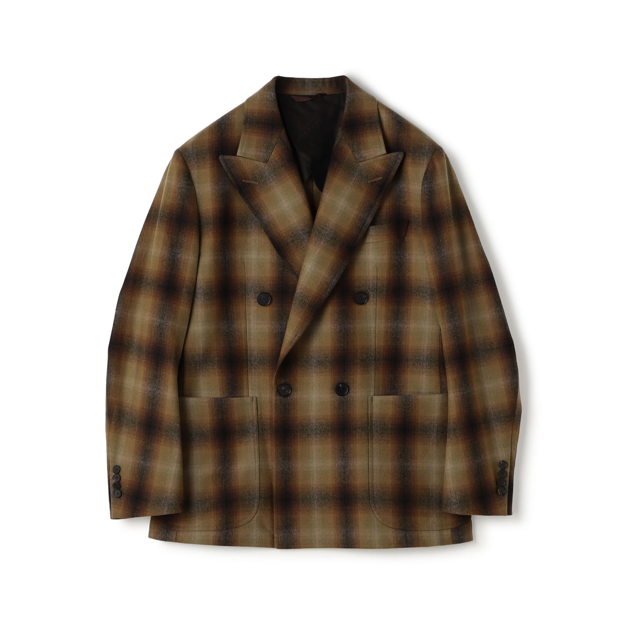 【別注】PENDLETON ウールオンブレチェック ダブルブレスト4ボタンジャケット