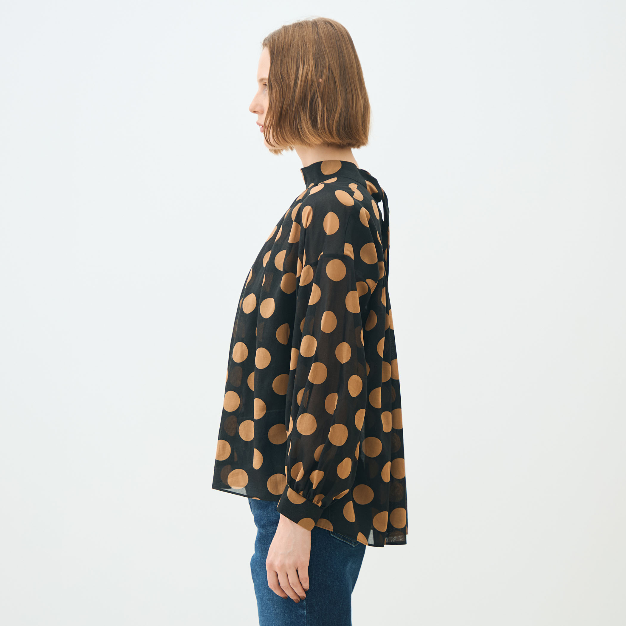 TOMORROWLAND 24AW ラルジュドットプリント バックリボンブラウス ラルジュドットプリント バックリボンブラウス（シャツ/ブラウス