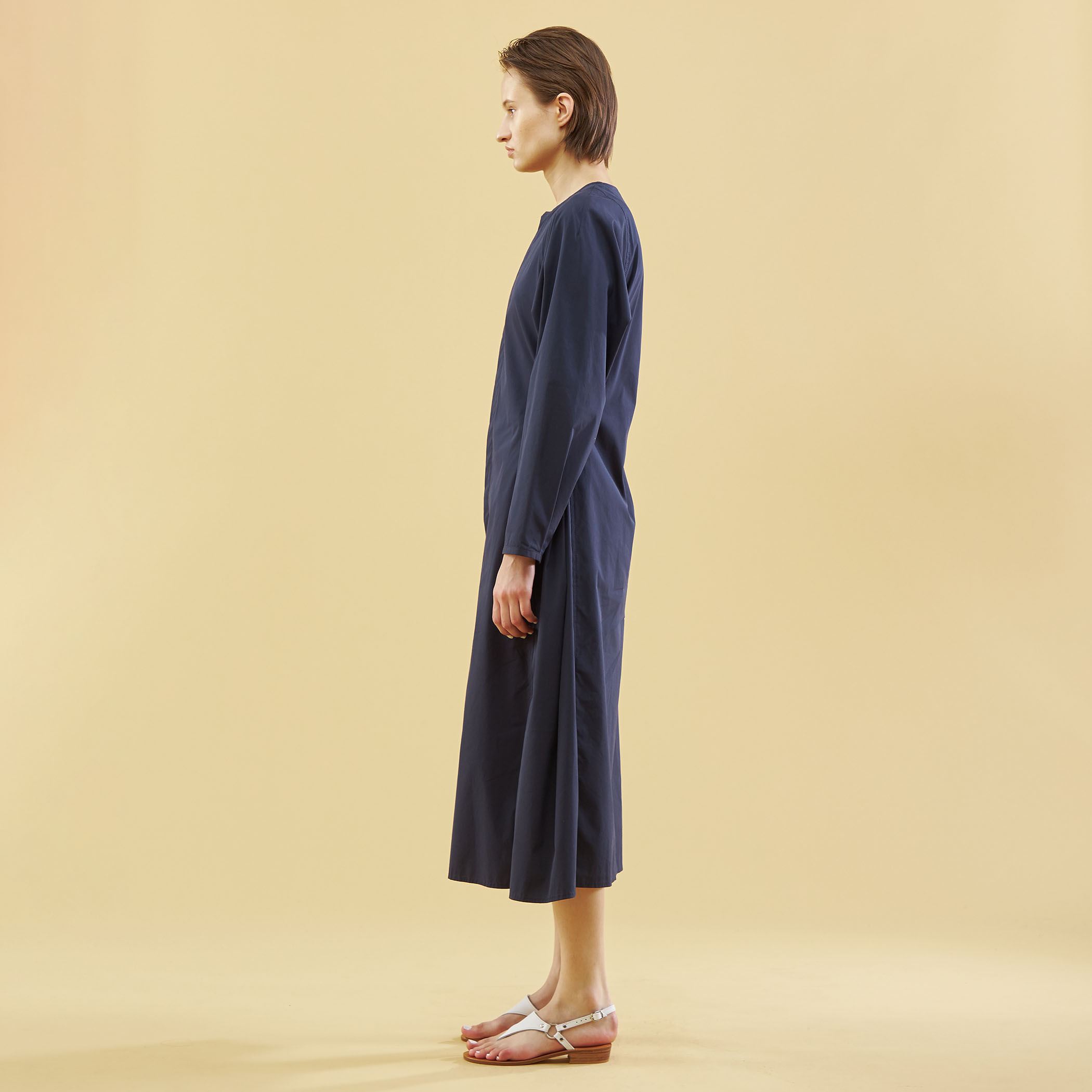 MARNI コットン ブロード 総柄 コクーン ワンピース ネイビー38 MARNI コットン ブロード 総柄 コクーン ワンピース ネイビー38