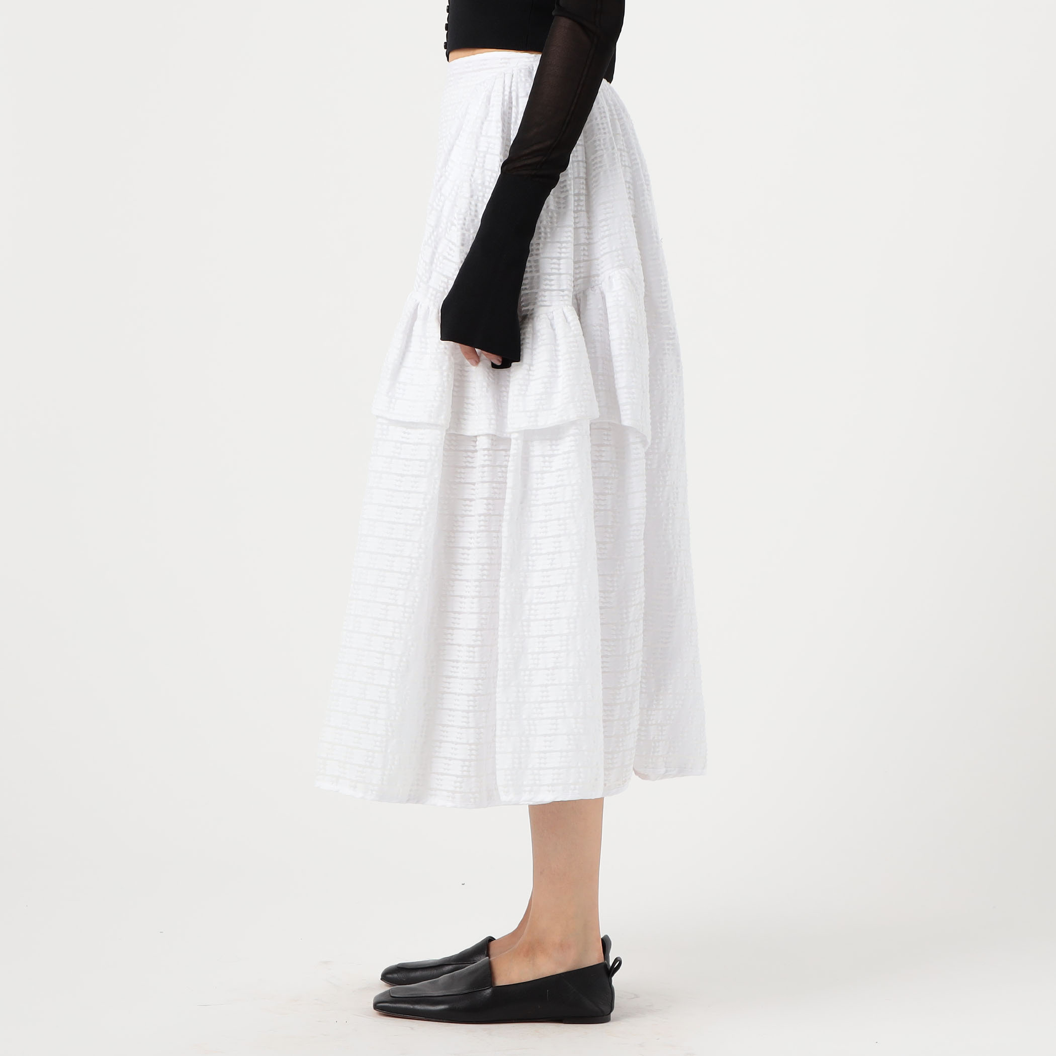 新品タグ付　CECILIE BAHNSEN アシンメトリー ラッフルスカート CECILIE BAHNSEN アシンメトリー ラッフルスカート