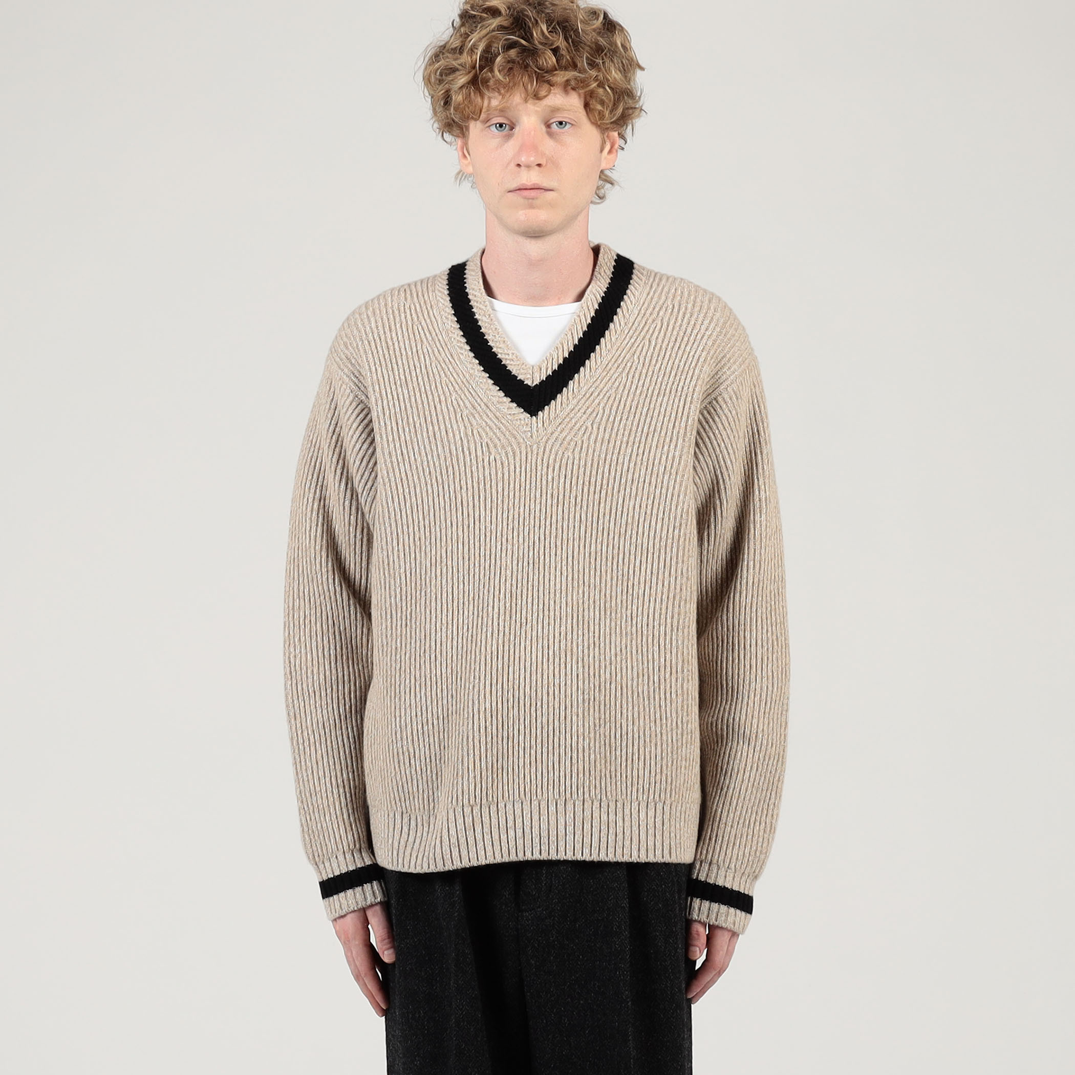 TOMORROWLAND Tricot ウールカシミヤ メランジニット Vネックプル