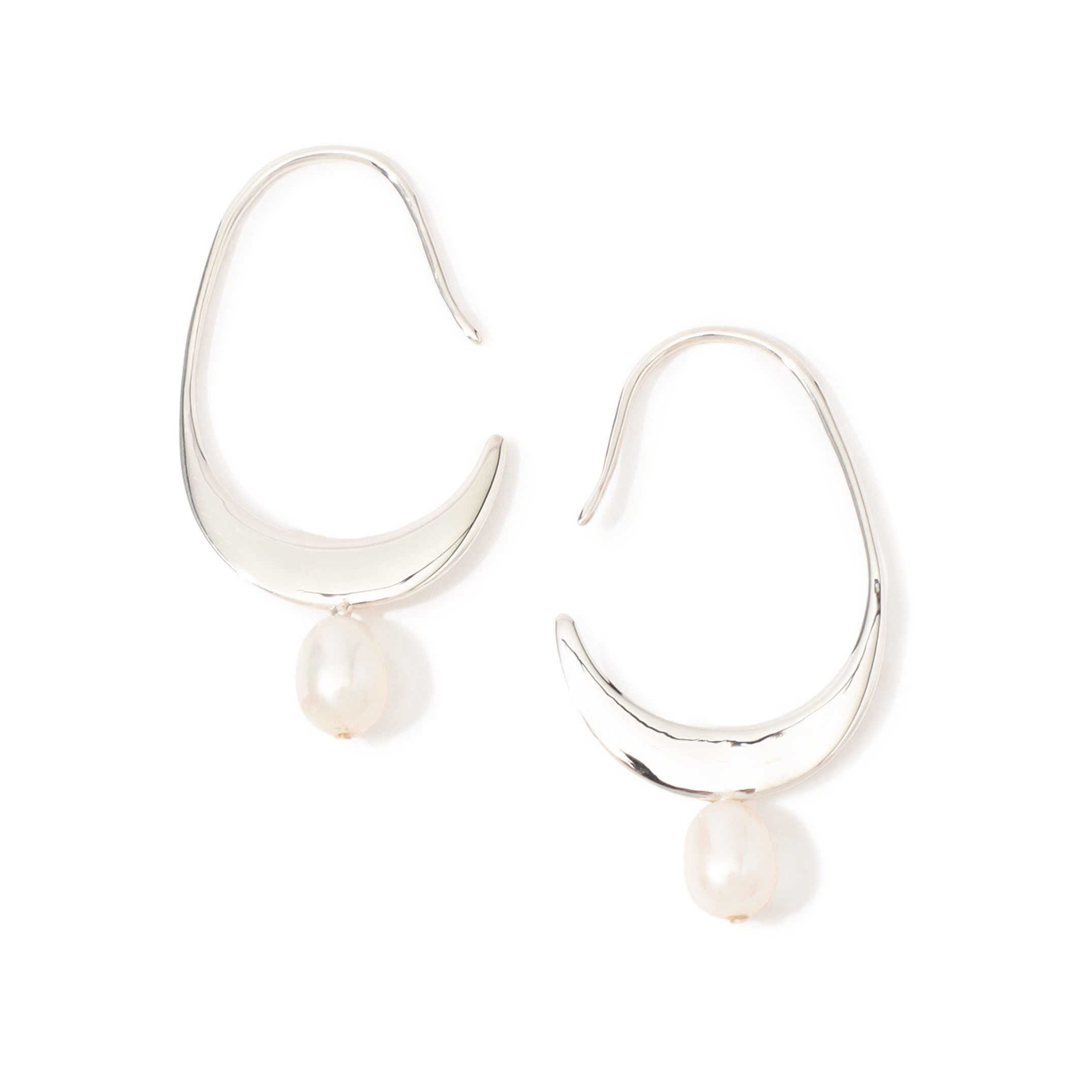 mounir Rice Pearl Crescent ピアス