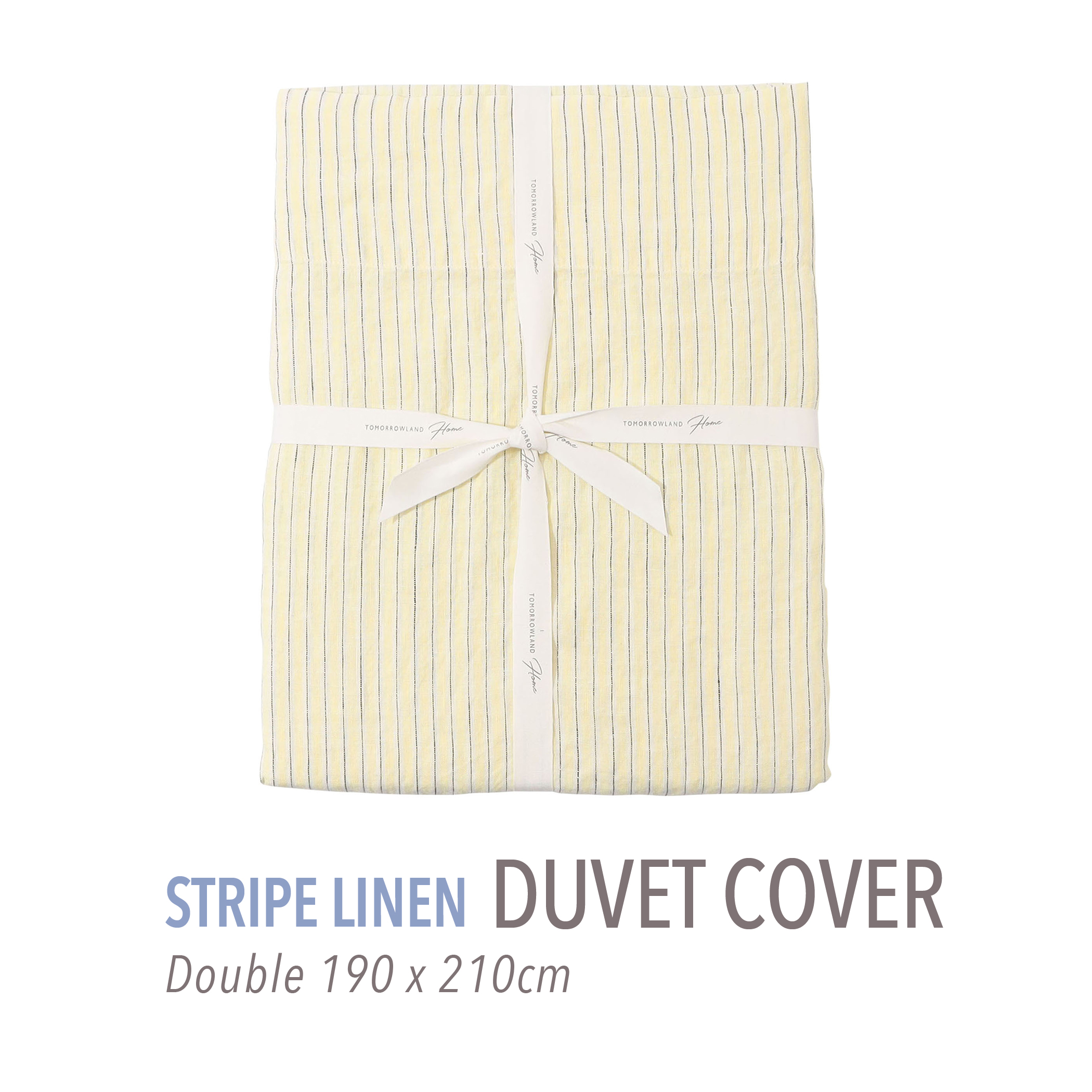 ストライプリネン 掛布団カバー（ダブル）