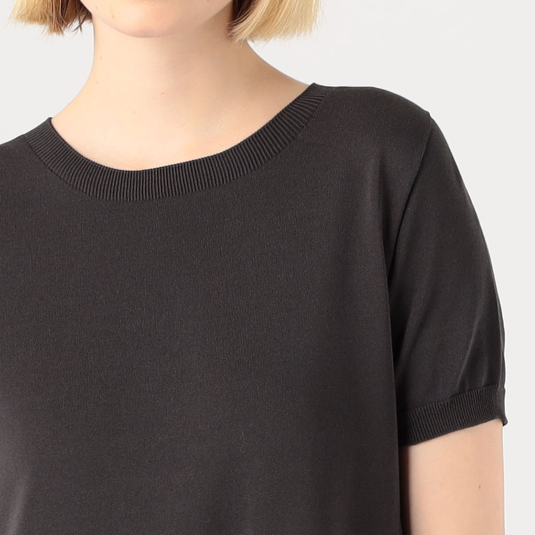 ドライポリエステルコットン ハーフスリーブフレアワンピース