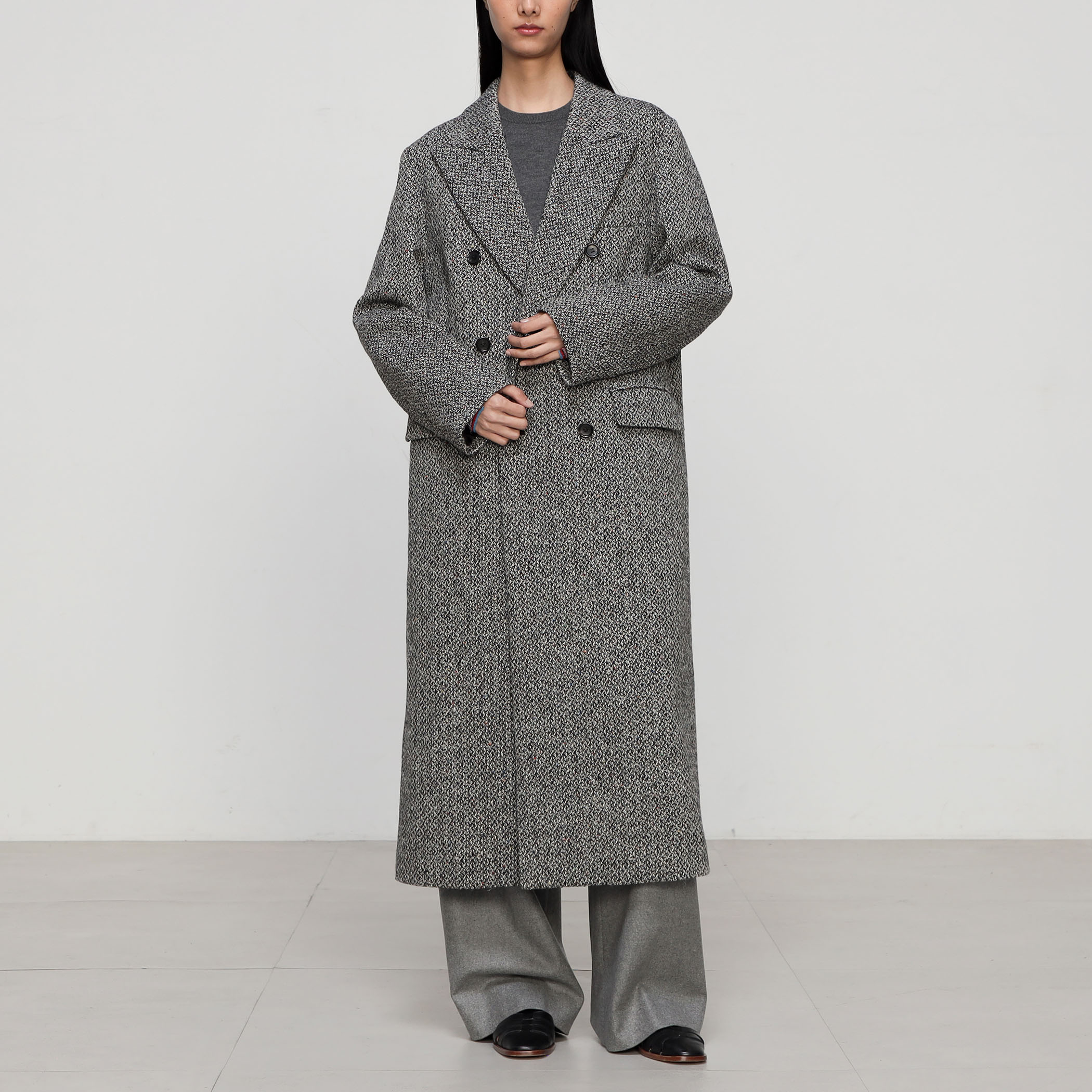 デプレ トゥモローランド アルパカ混 ツイード デザイン ロングコート 36 item11919366b9d111ef9da60242ac