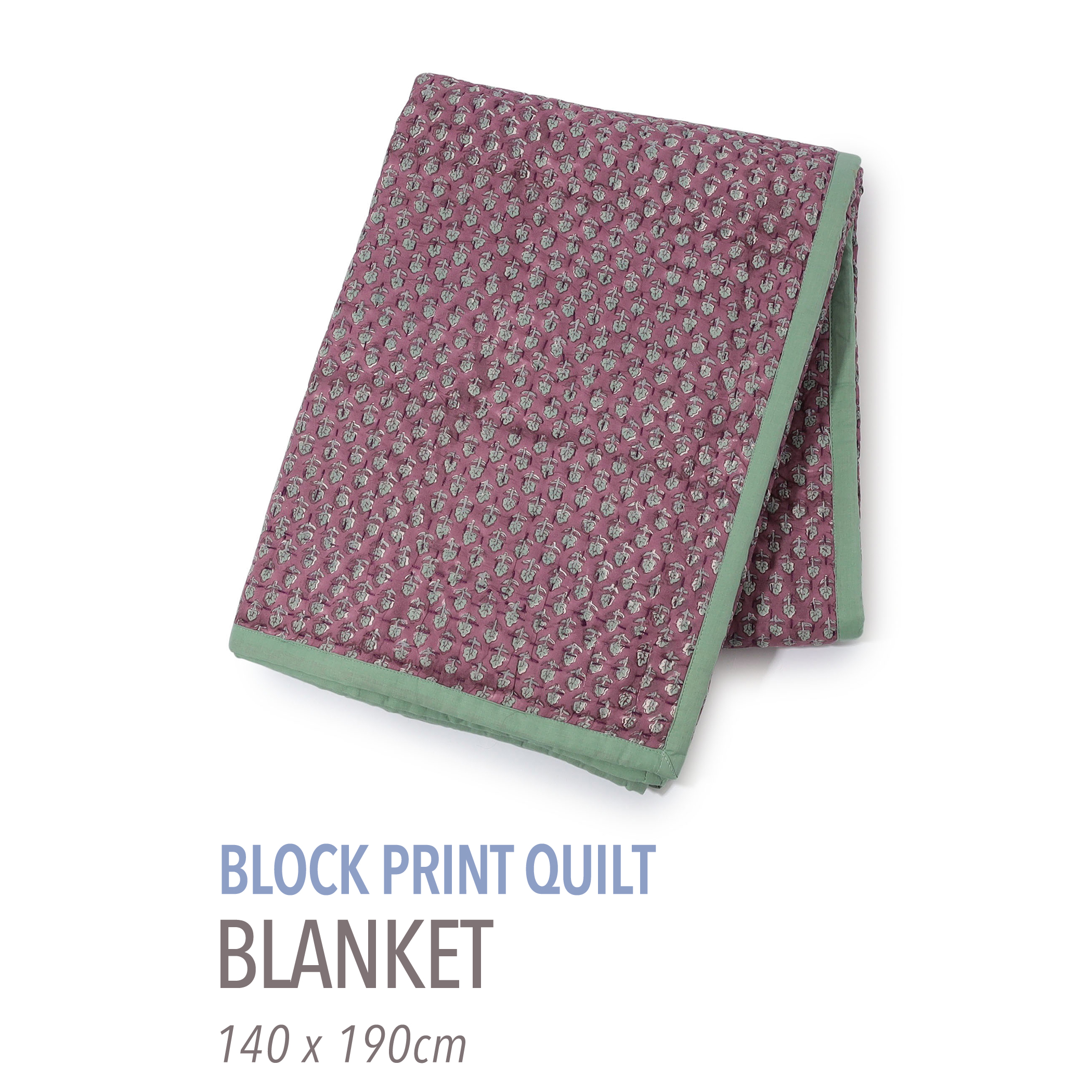 ブロックプリントキルト マルチカバー L