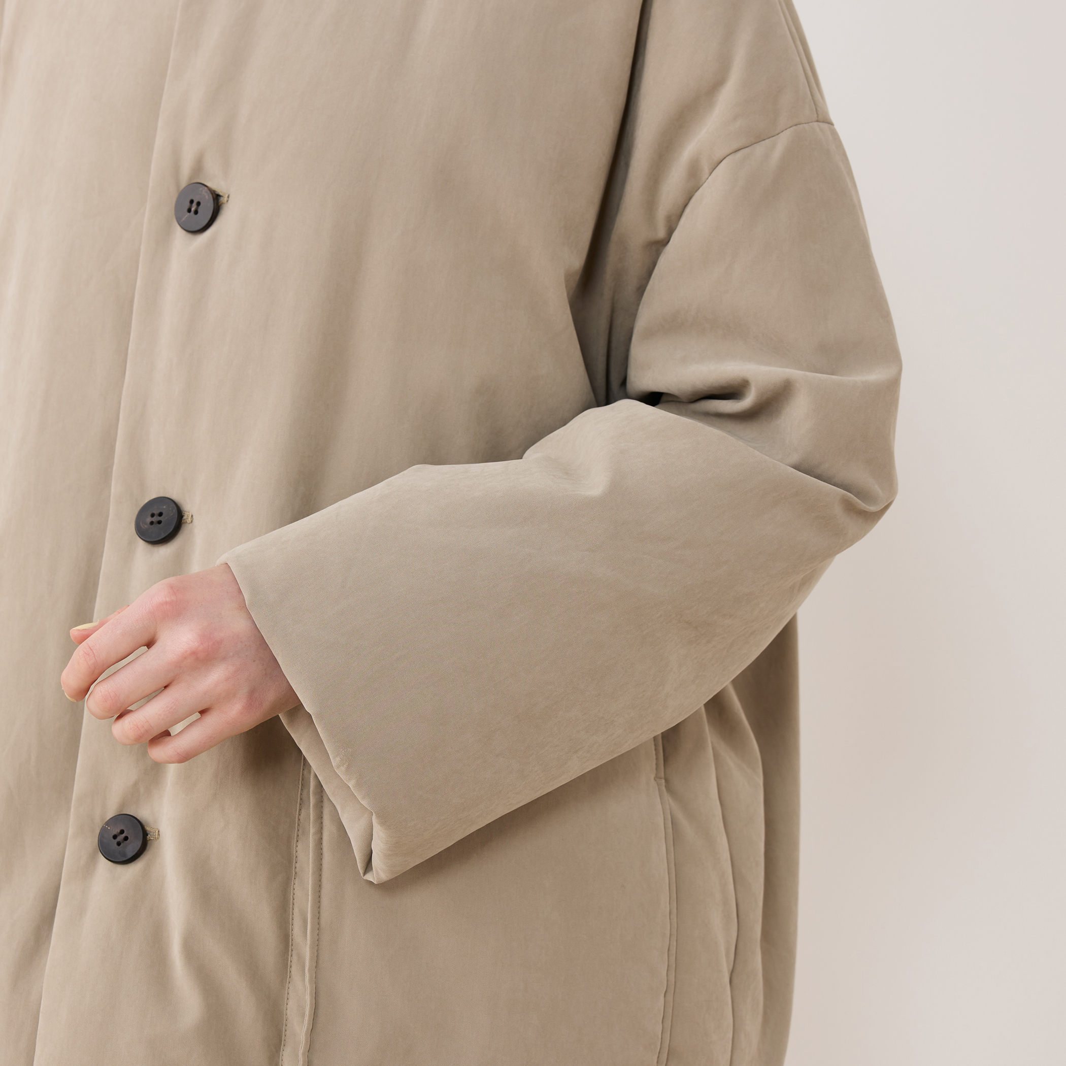 リブランコート WEB先行予約】ピーチクロスダウン スタンドカラーオーバーコート