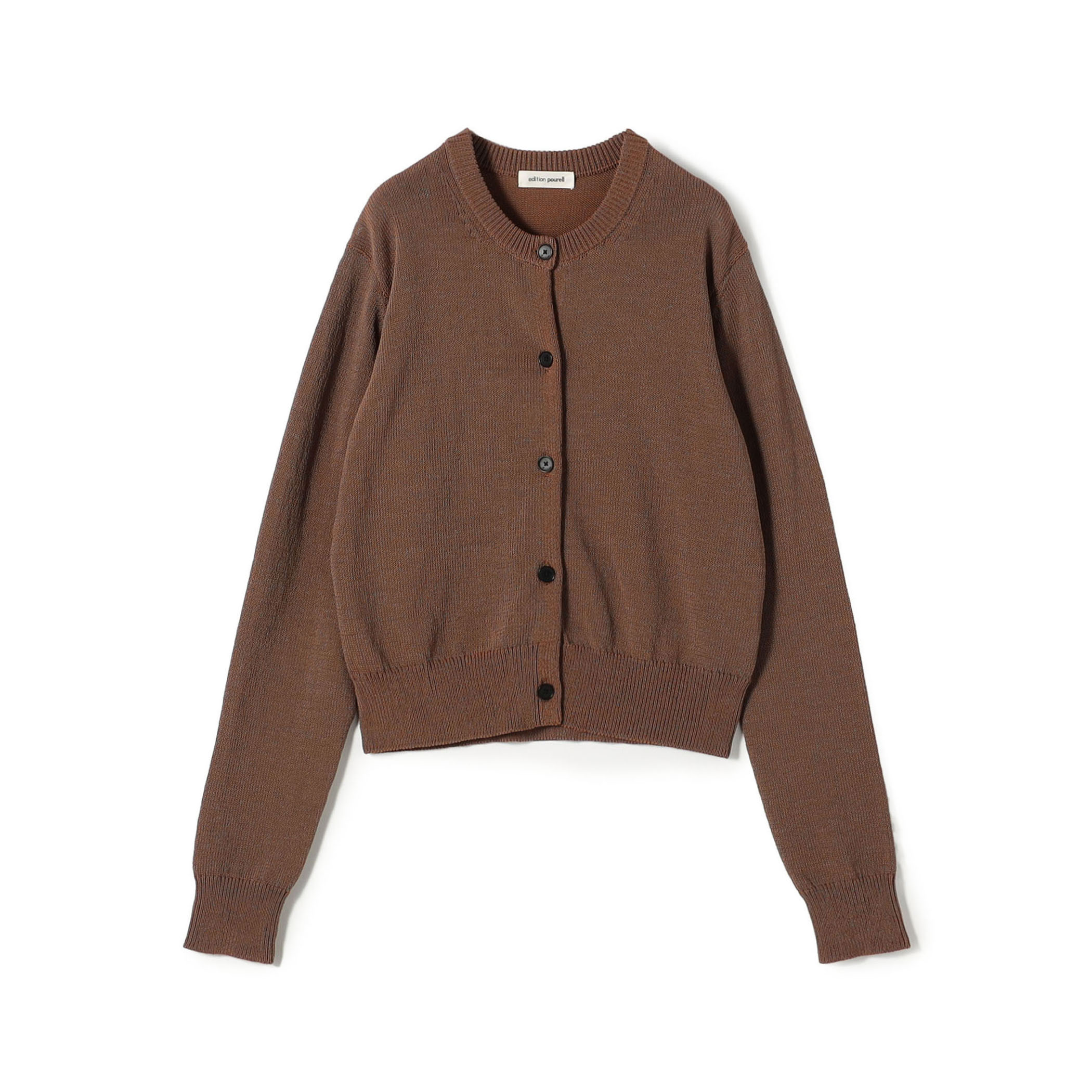 edition pourell コットンナイロン シャンブレーニットカーディガン