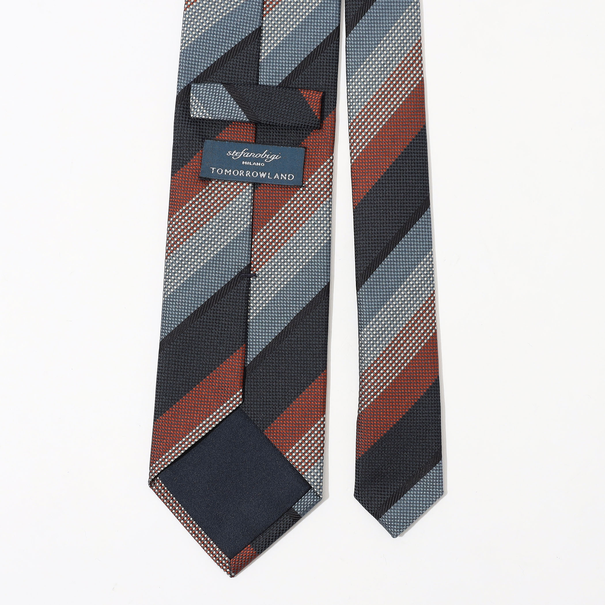 STEFANO BIGI コットンシルク レジメンタルストライプ ネクタイ